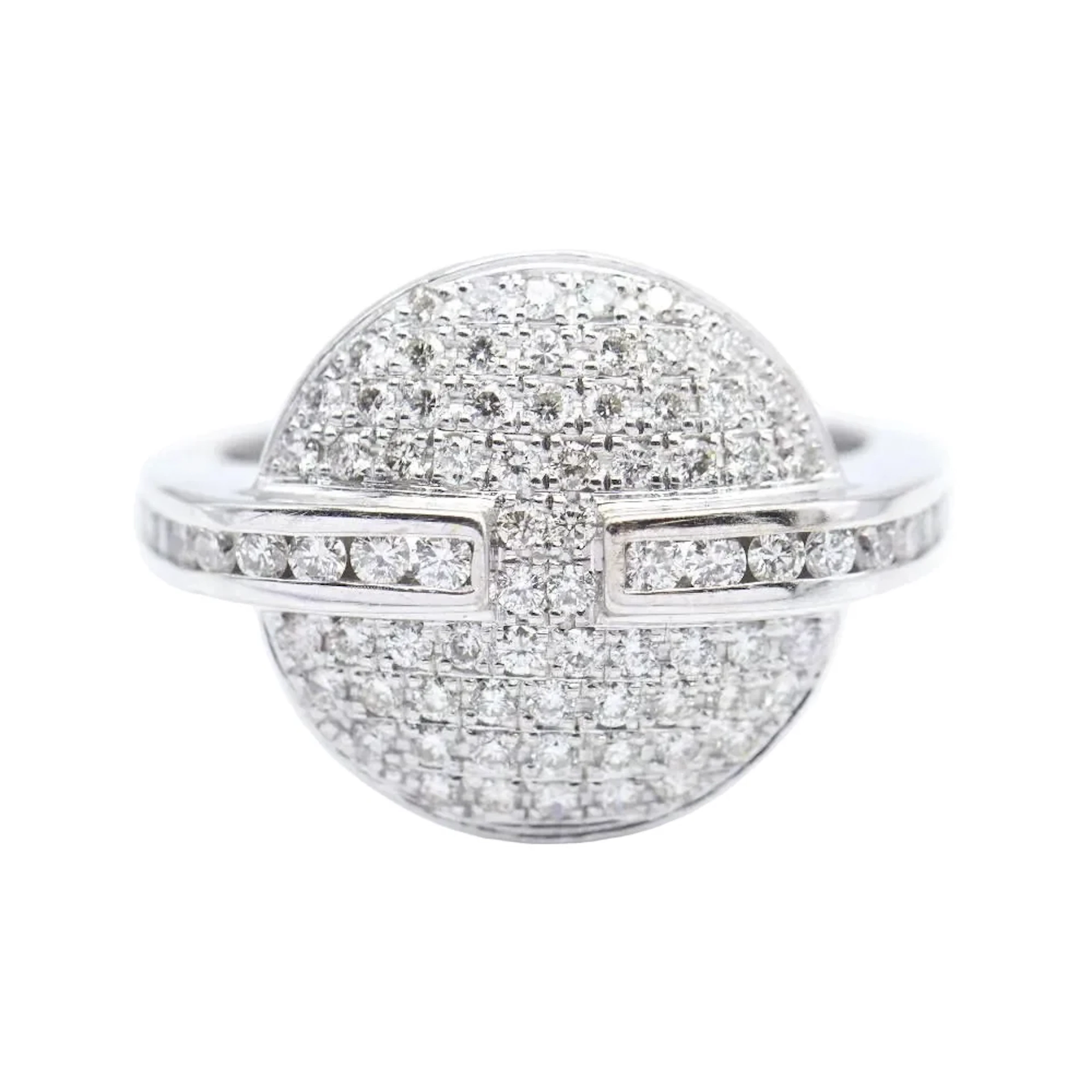 Ring Pavée POKER in white gold and diamonds