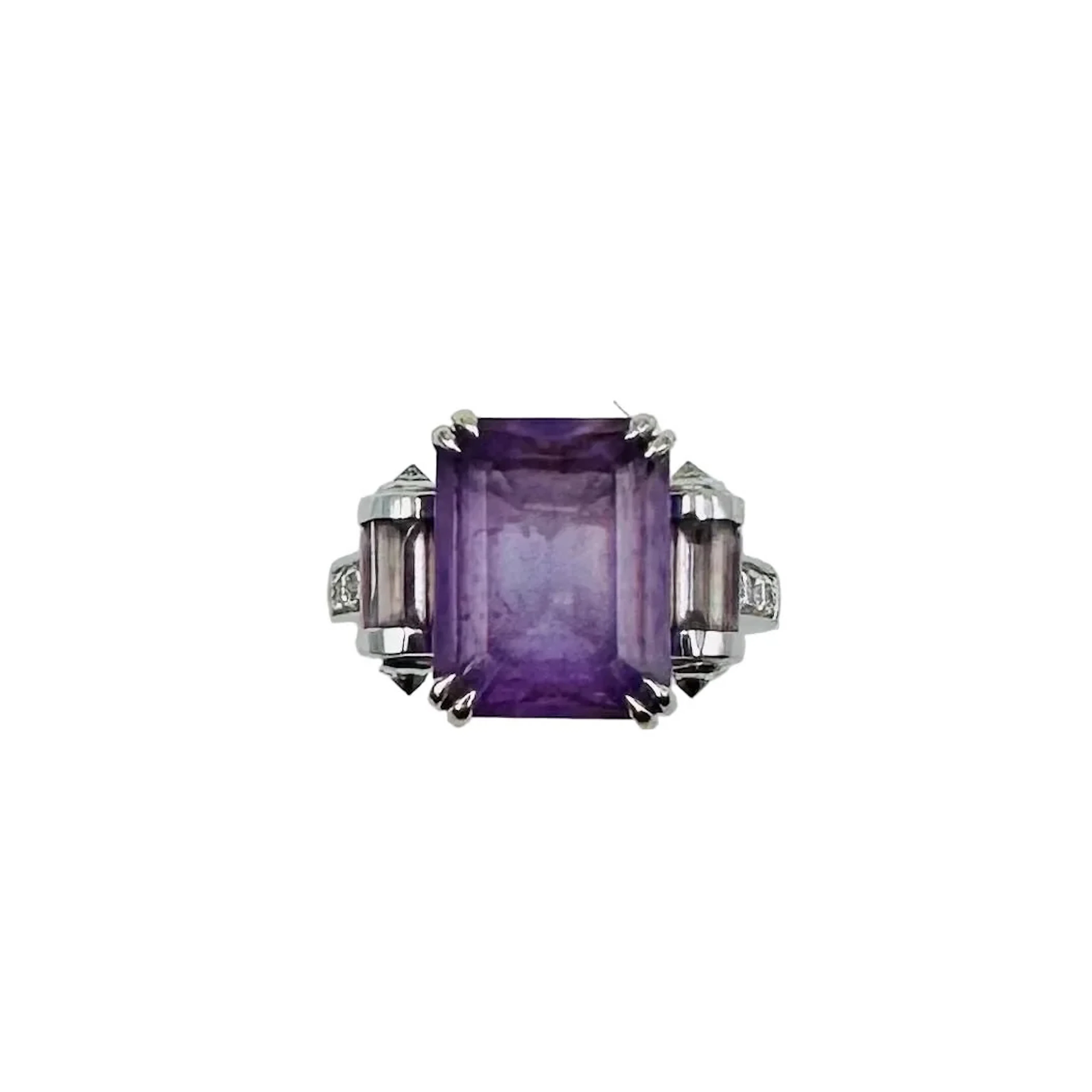 MAUBOUSSIN "Color Baiser" Ring in White gold, Amethysts and Diamonds