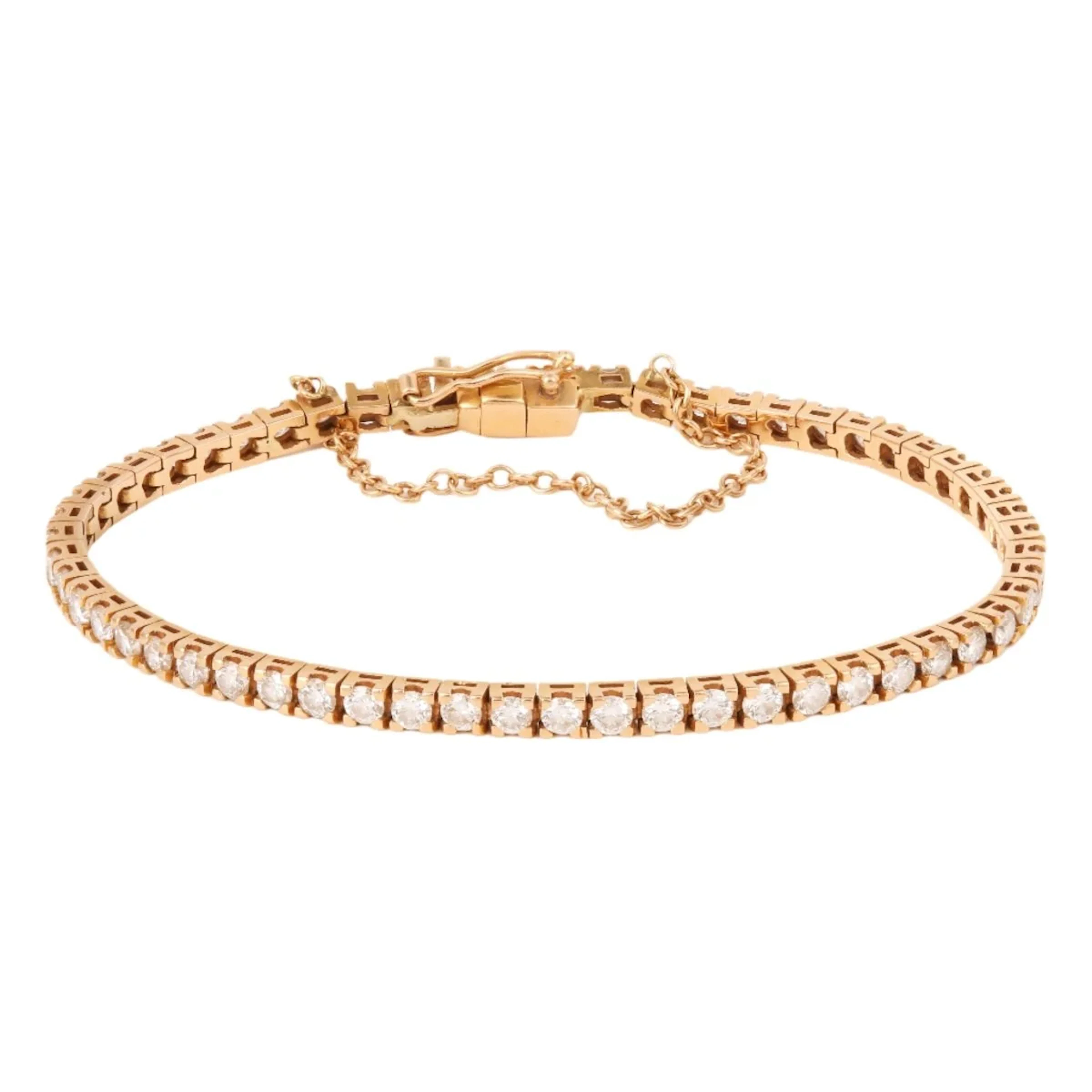 Bracelet Tennis diamonds 2.85 Carats 18 Carat Rose Gold
