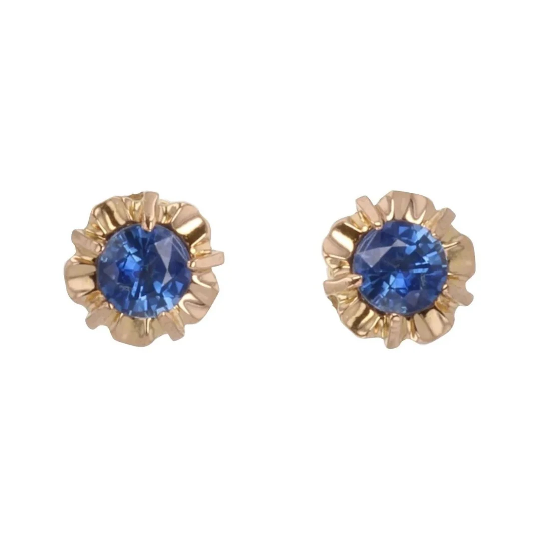 Earrings Fleas in yellow gold and sapphires
