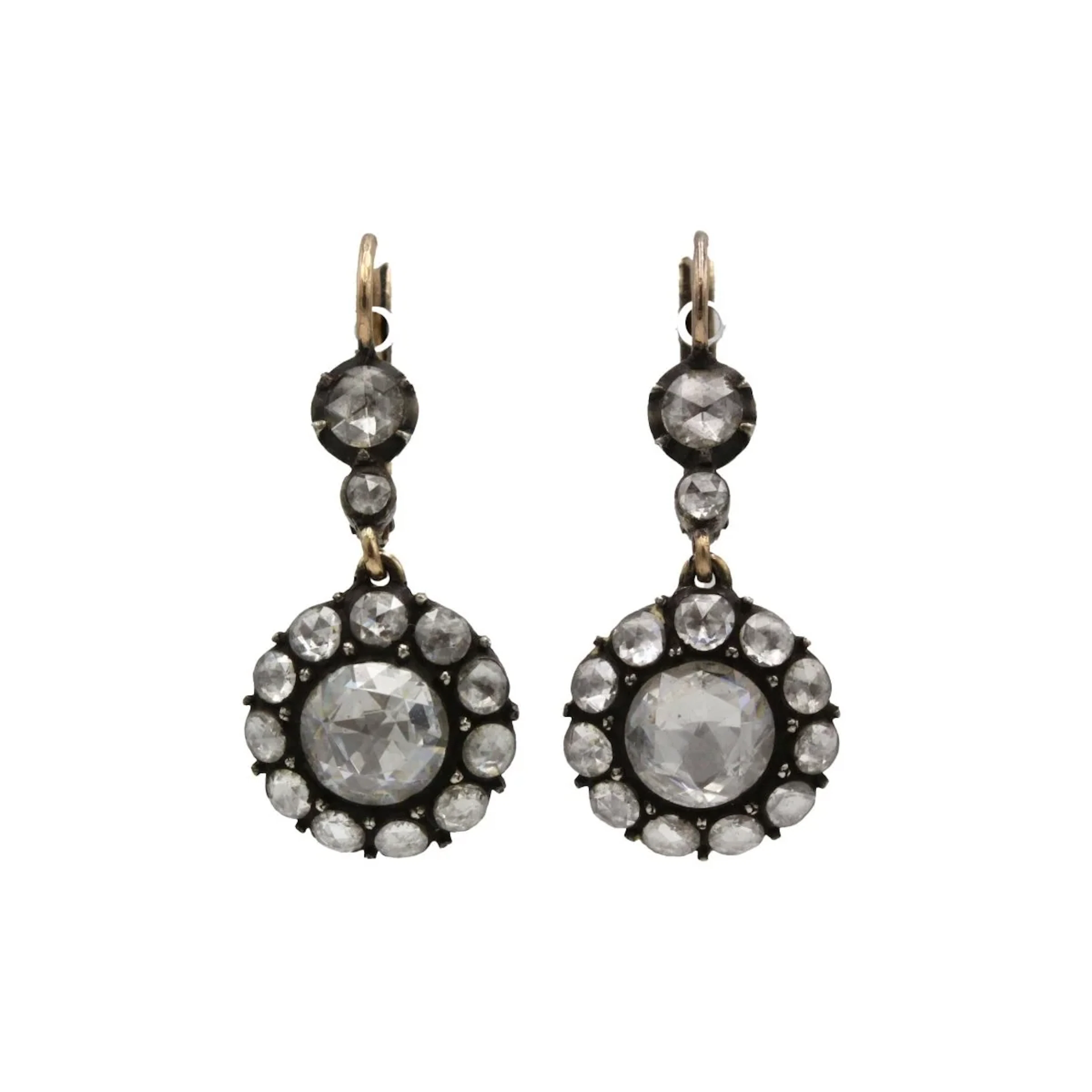 Boucles d'oreilles Dormeuses en or jaune et diamants