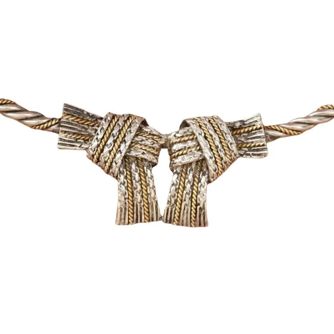 HERMÈS Necklace in Yellow Gold and Silver