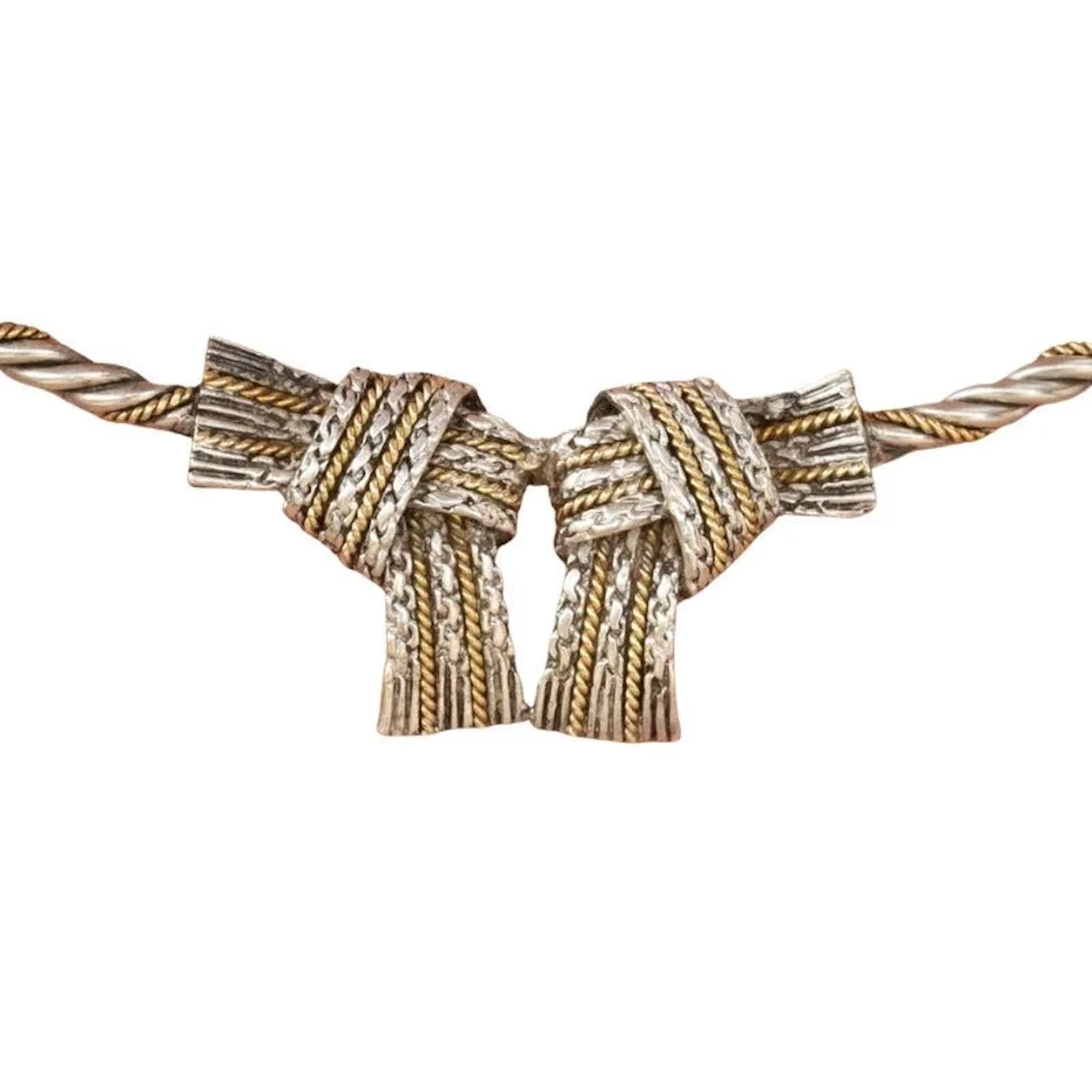 HERMÈS Necklace in Yellow Gold and Silver