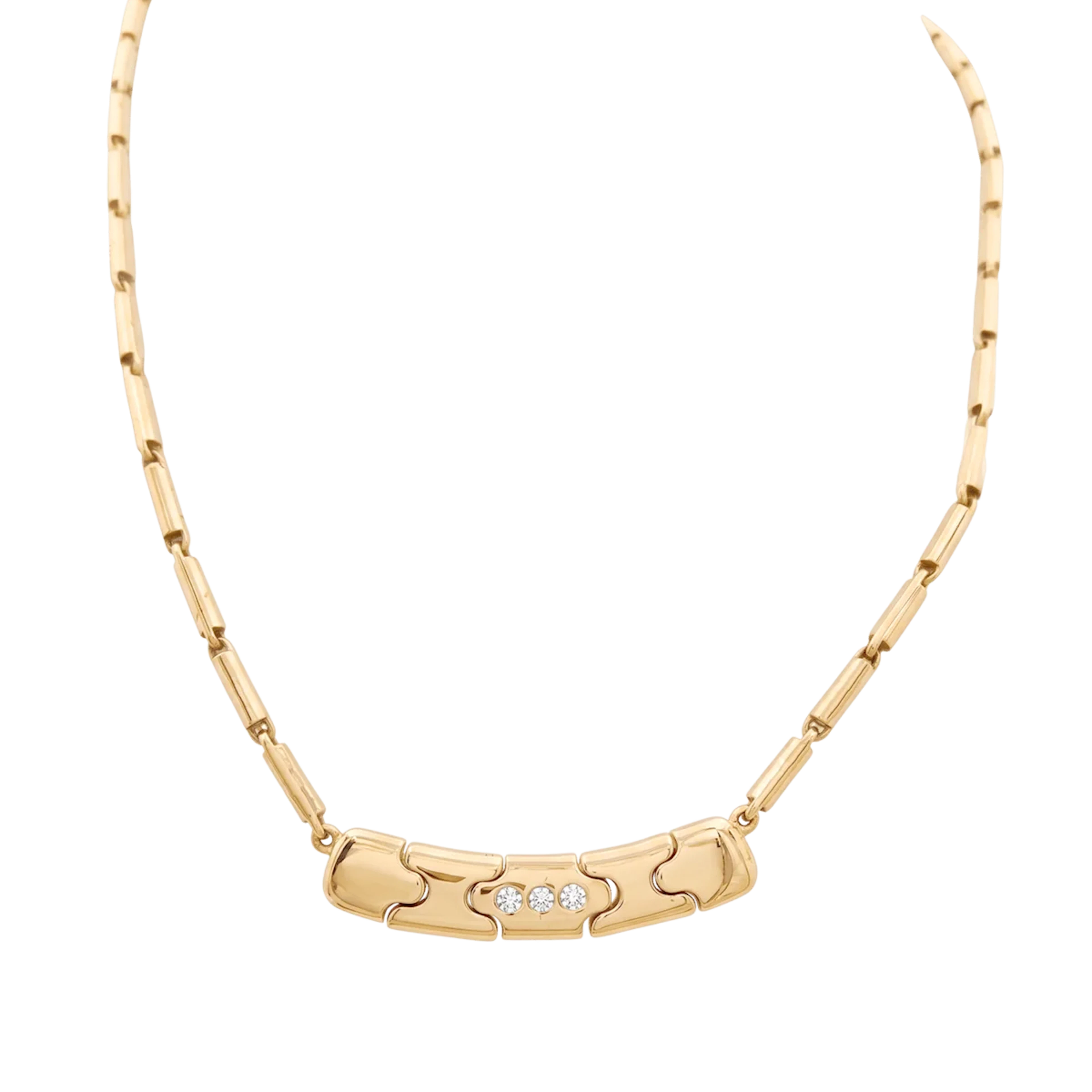 Collier O.P. ORLANDINI en or jaune et diamants