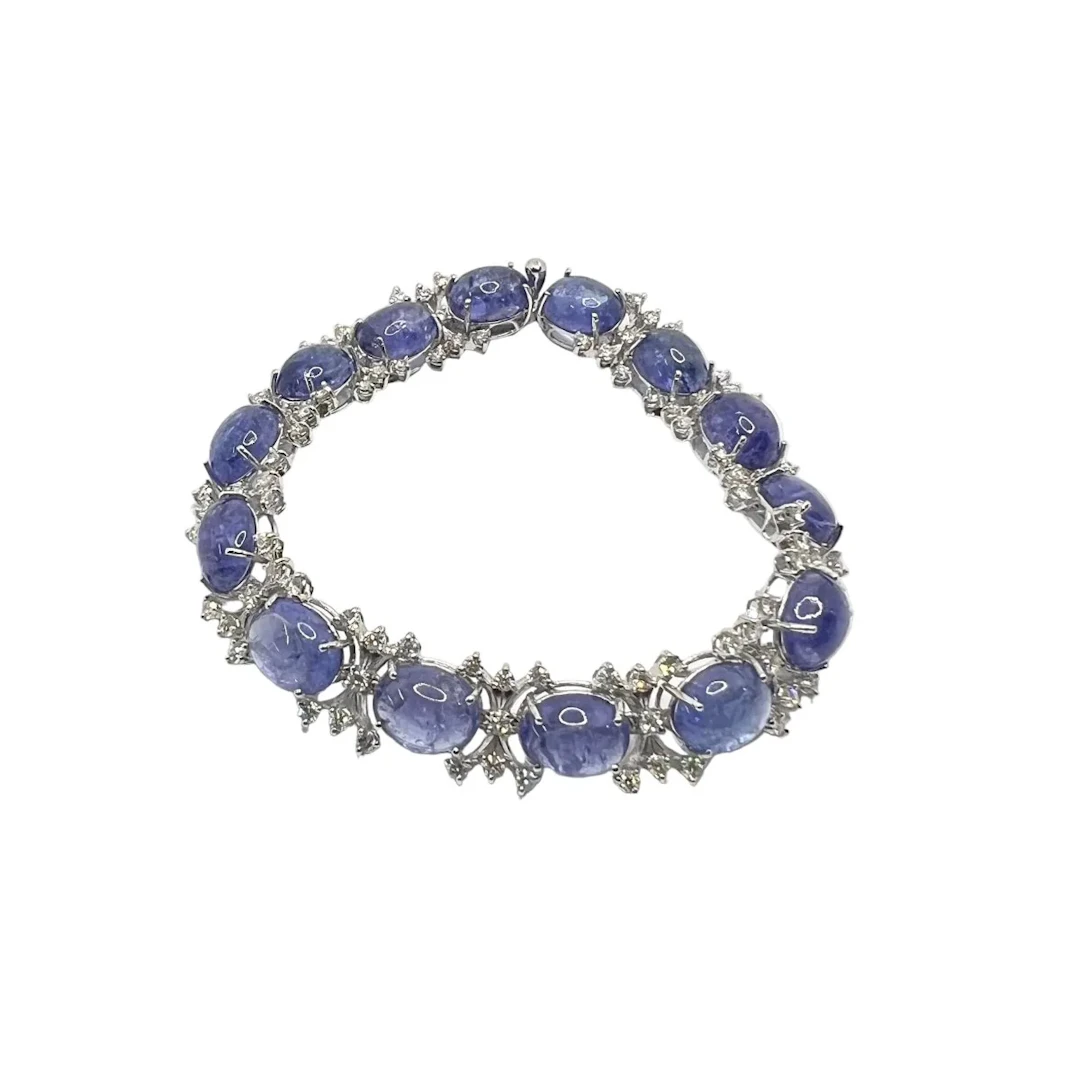 Bracelet Bracciale in white gold diamonds and tanzanites