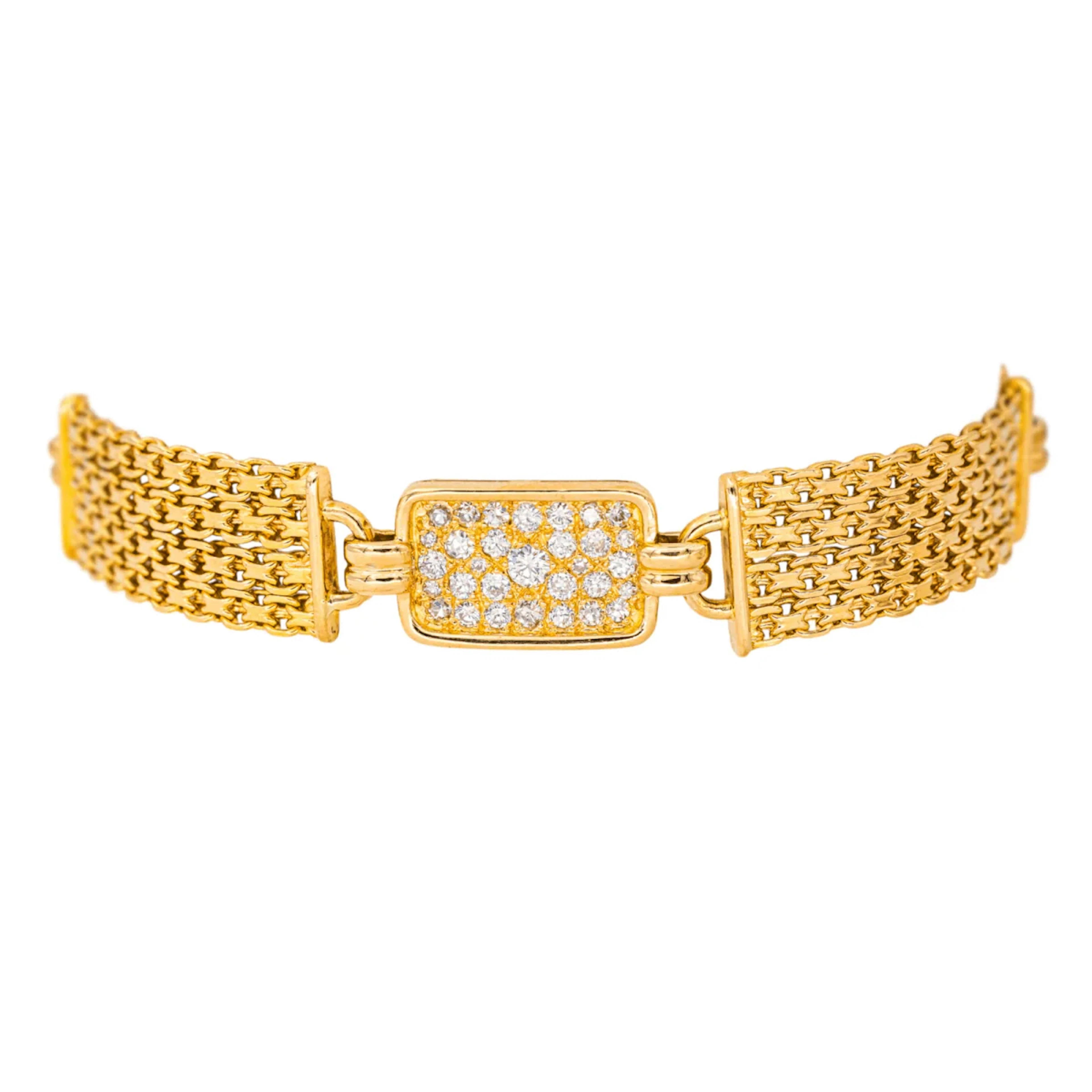 Maille bracelet in yellow gold and diamonds