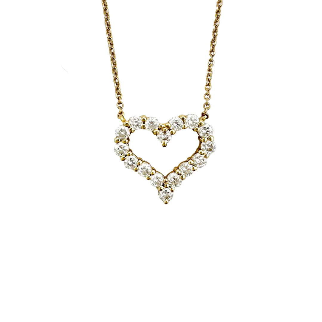 TIFFANY & CO. "Heart" Pendant Necklace in rose gold and diamonds