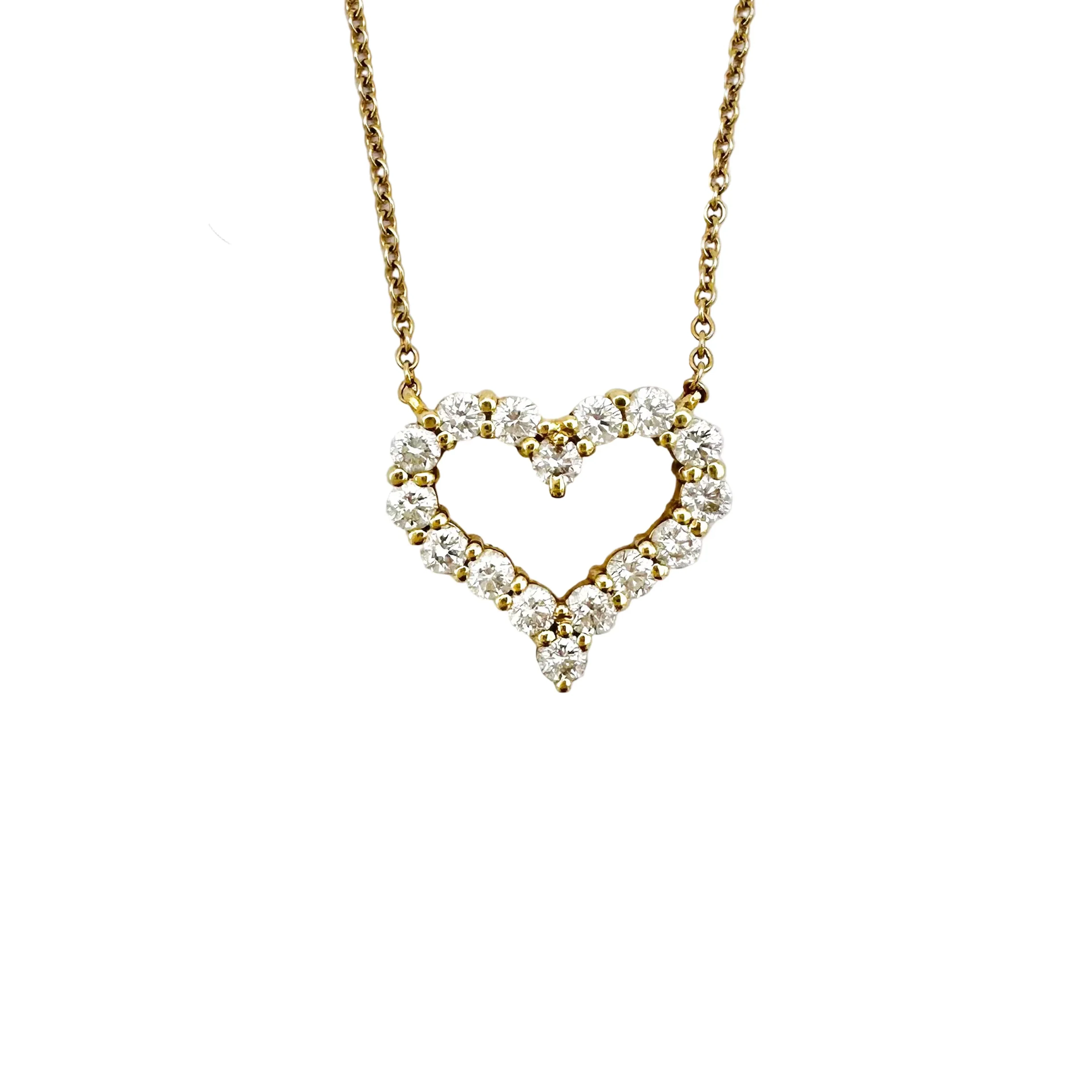 TIFFANY & CO. "Heart" Pendant Necklace in rose gold and diamonds