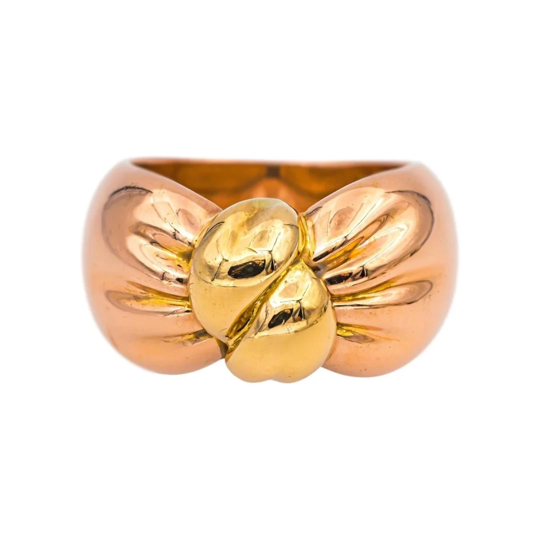 VAN CLEEF & ARPELS Cocktail Ring in yellow gold and rose gold