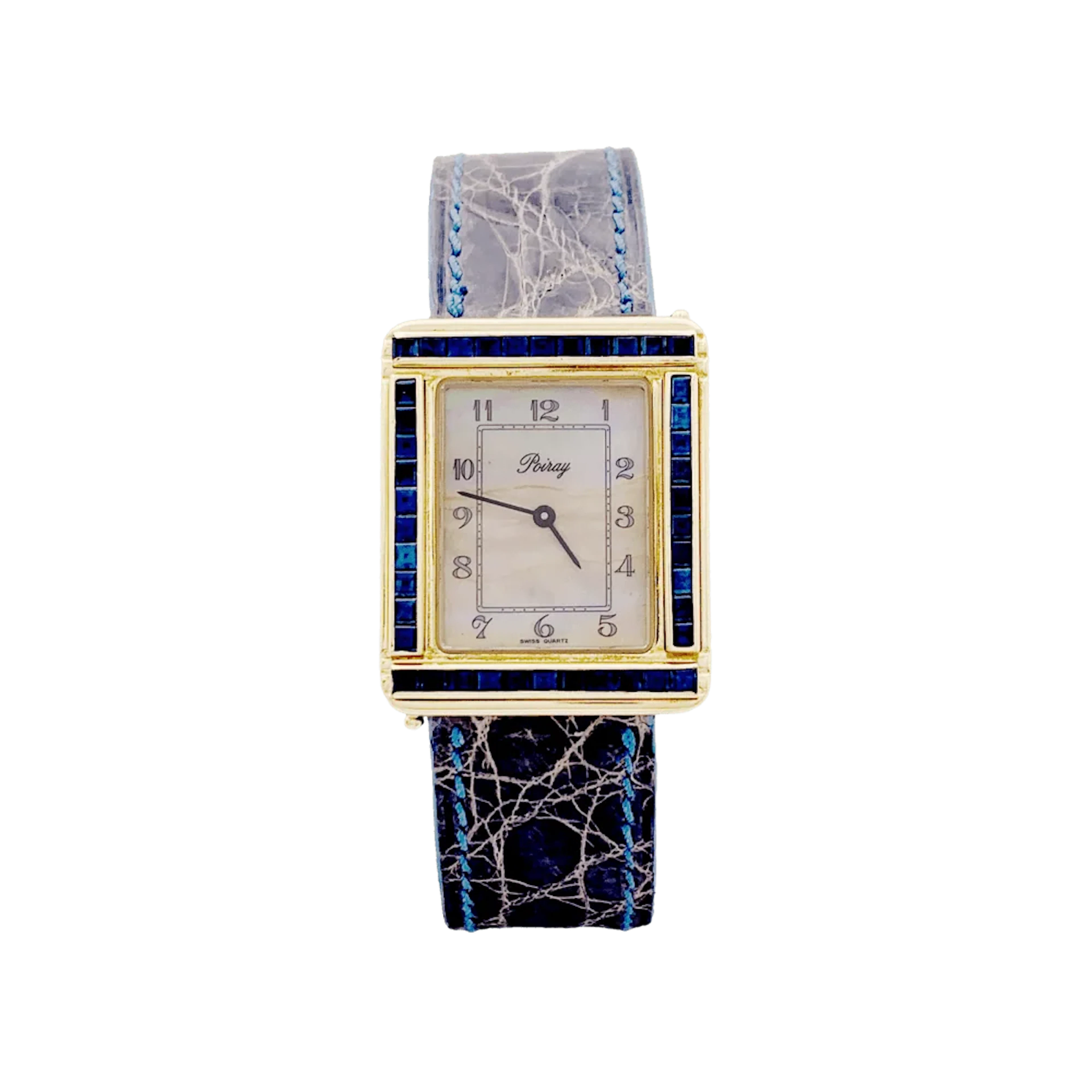 POIRAY "Ma Première" Watch in yellow gold, Mother-of-pearl, leather