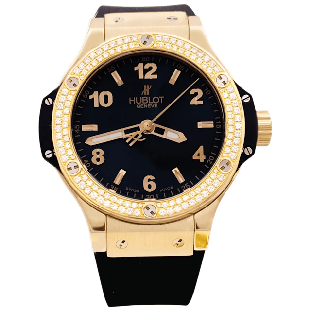 Montre HUBLOT "Big Bang Original Gold Diamonds" en or rose, acier