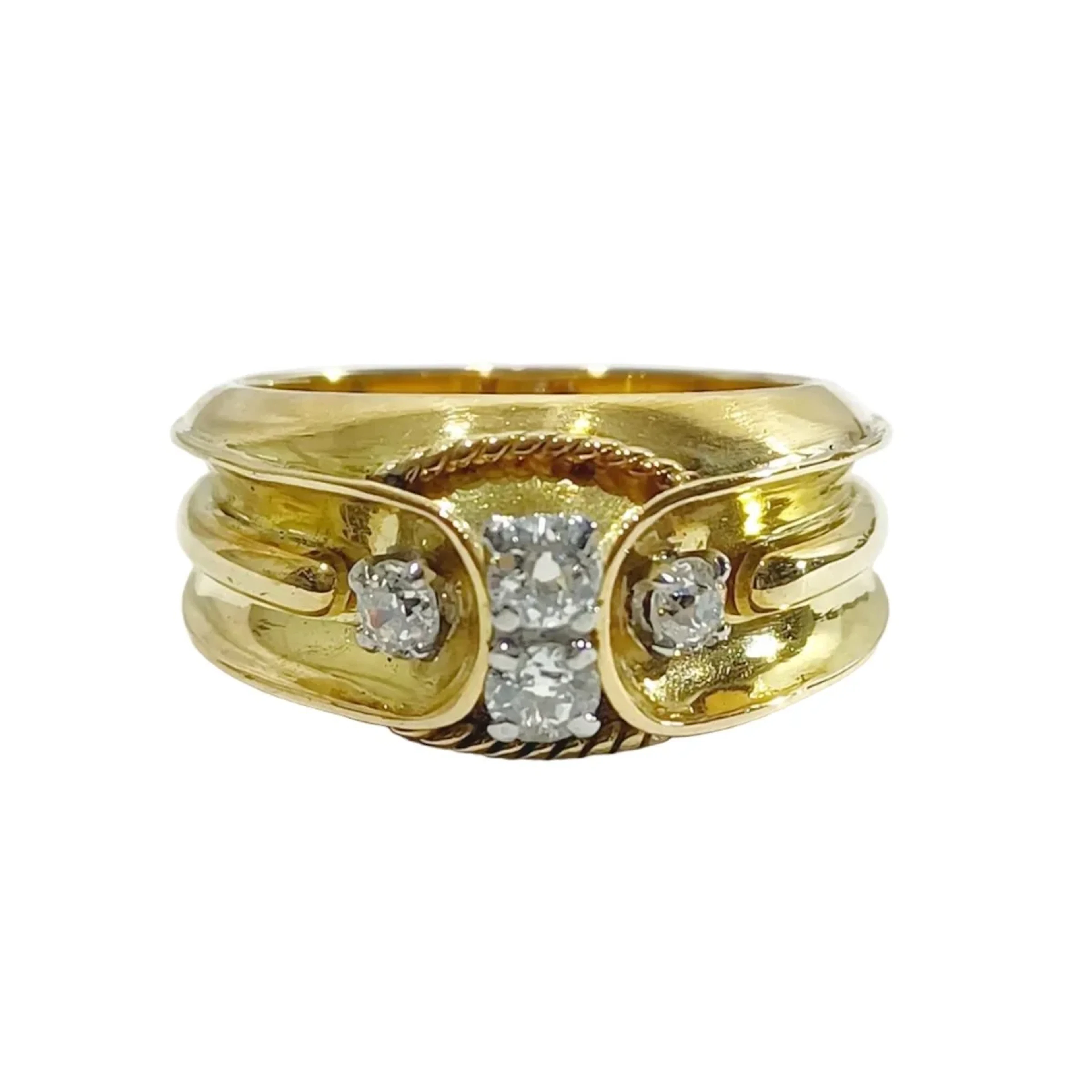Ring Headband in yellow gold and diamonds