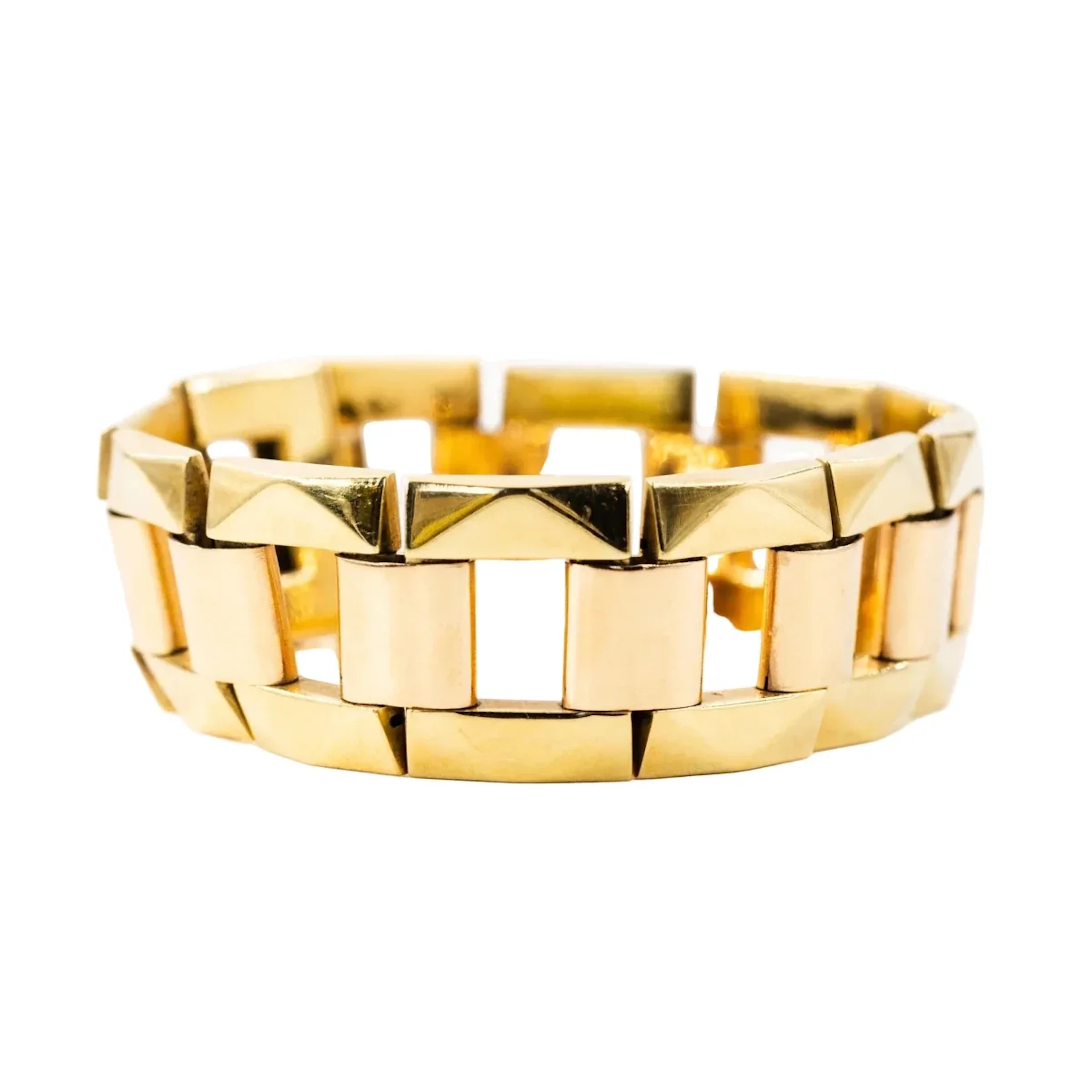 Yellow gold link bracelet
