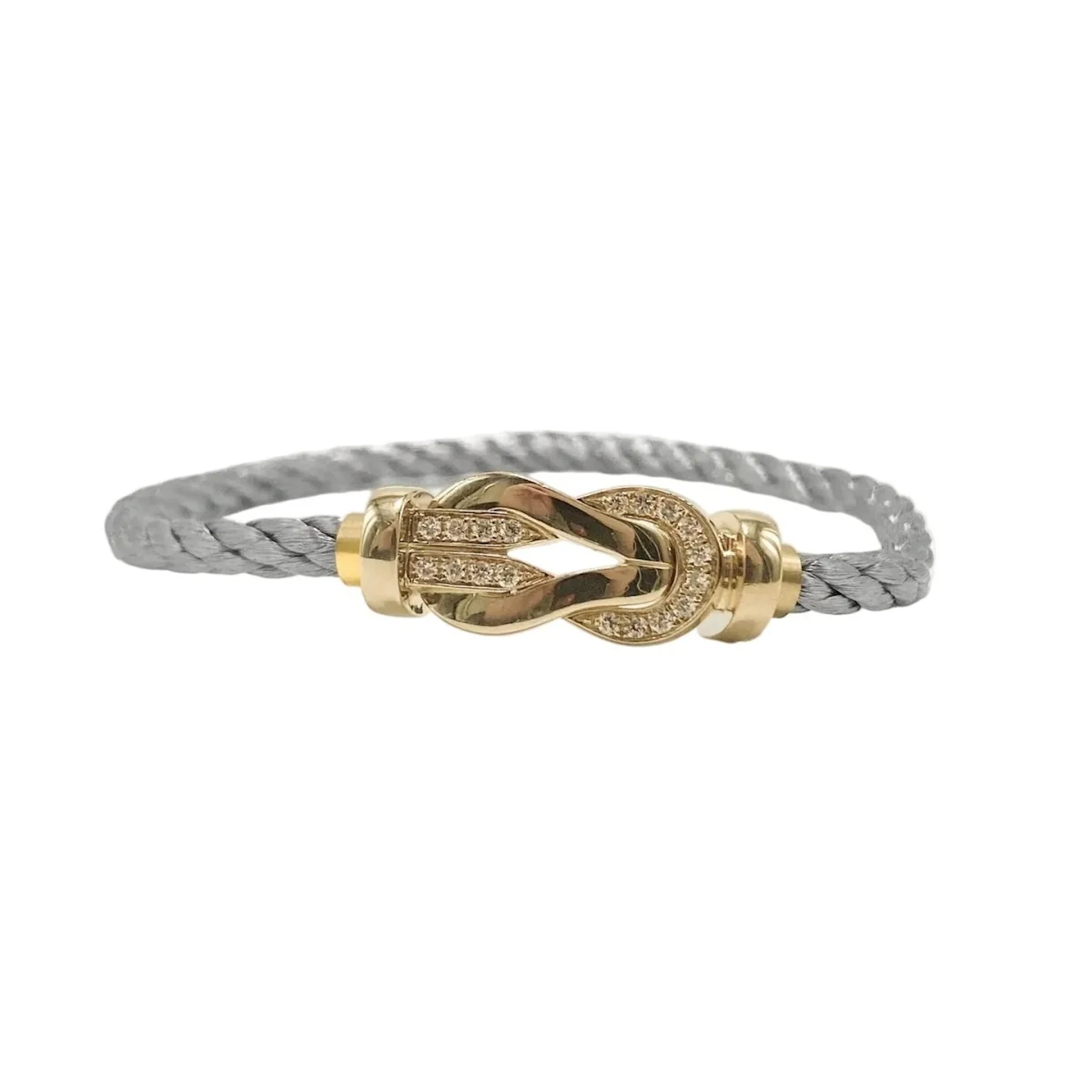 FRED "Chance Infinie" GM Bracelet in yellow gold, stainless steel, and diamonds