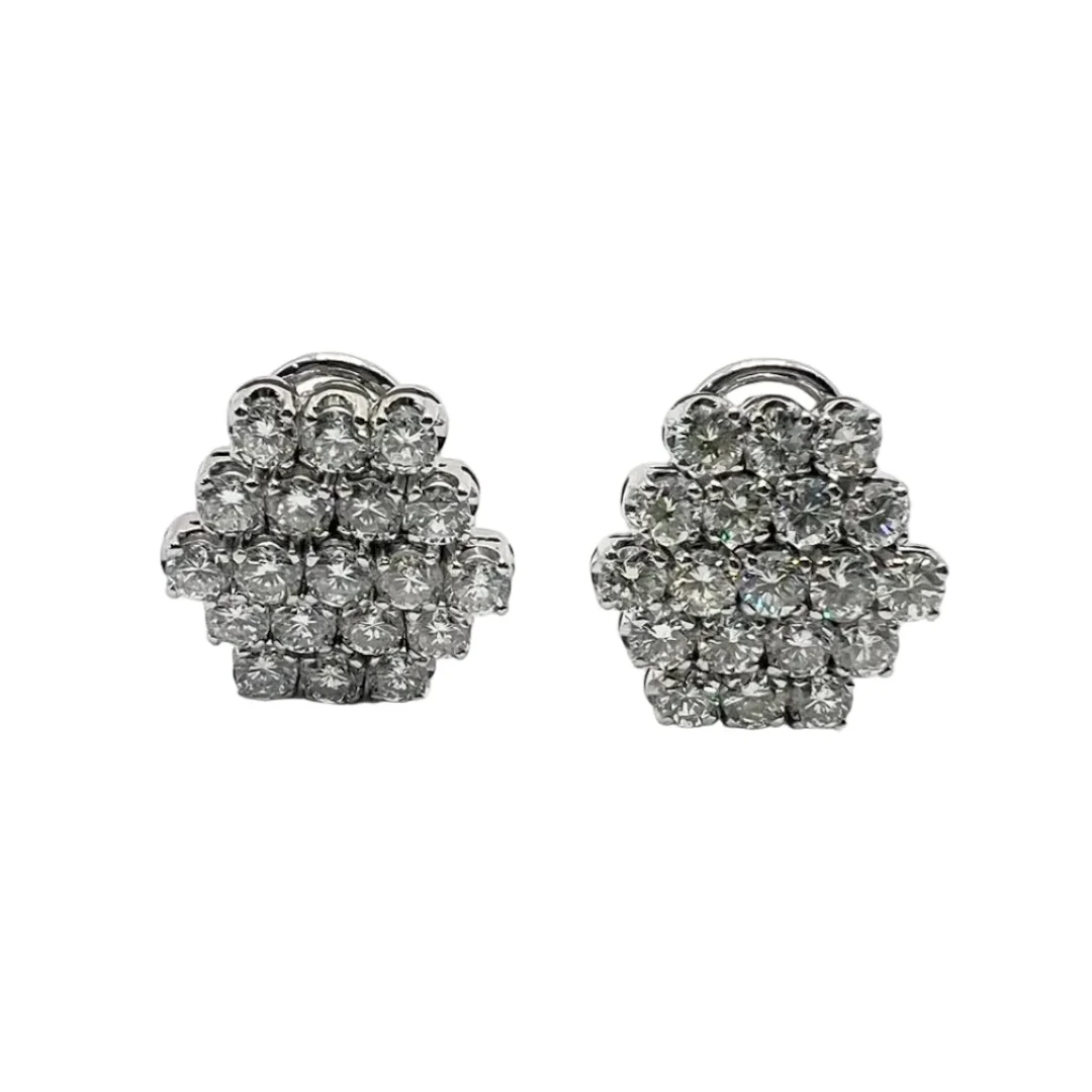 White Gold and Diamond Clip-On Earrings