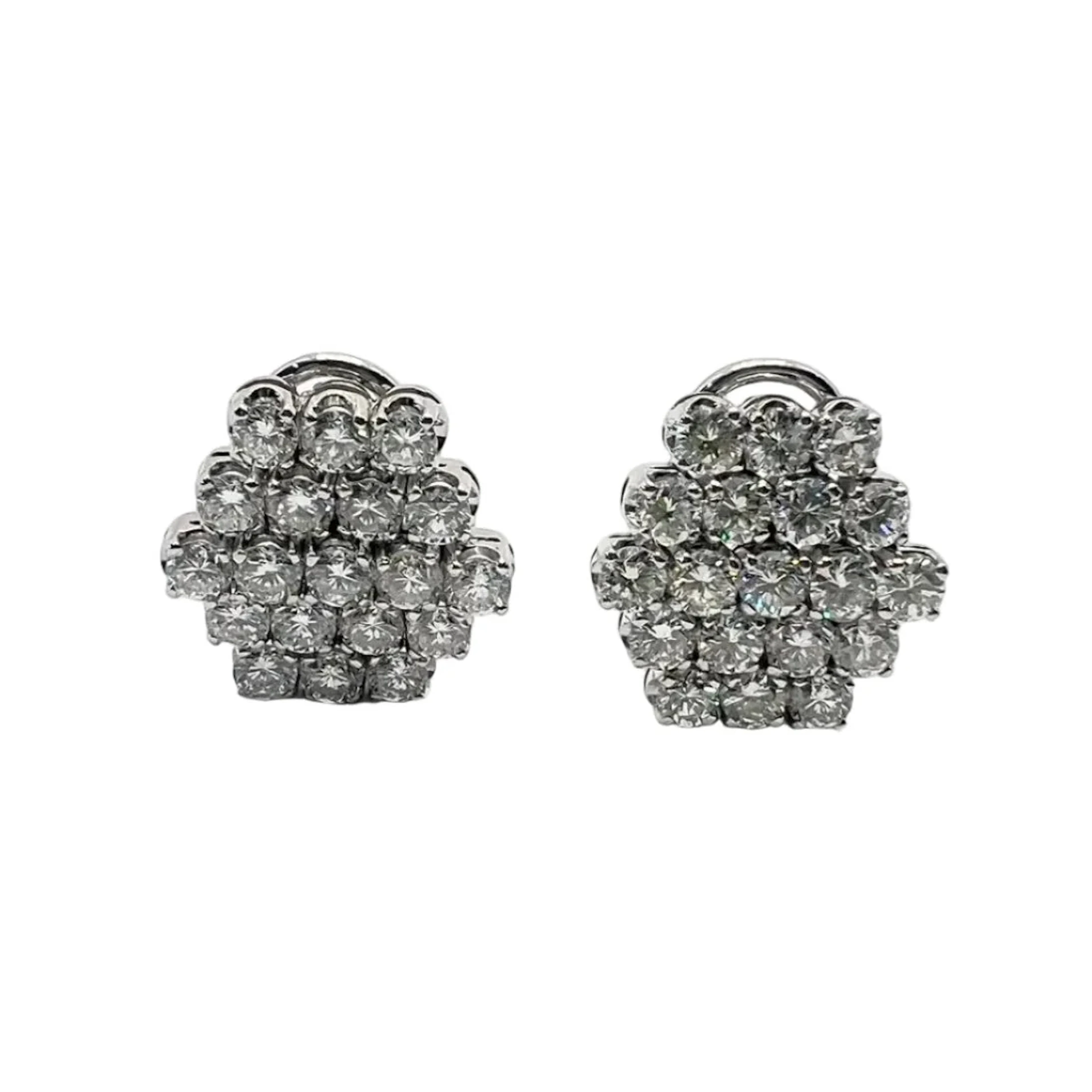 White Gold and Diamond Clip-On Earrings