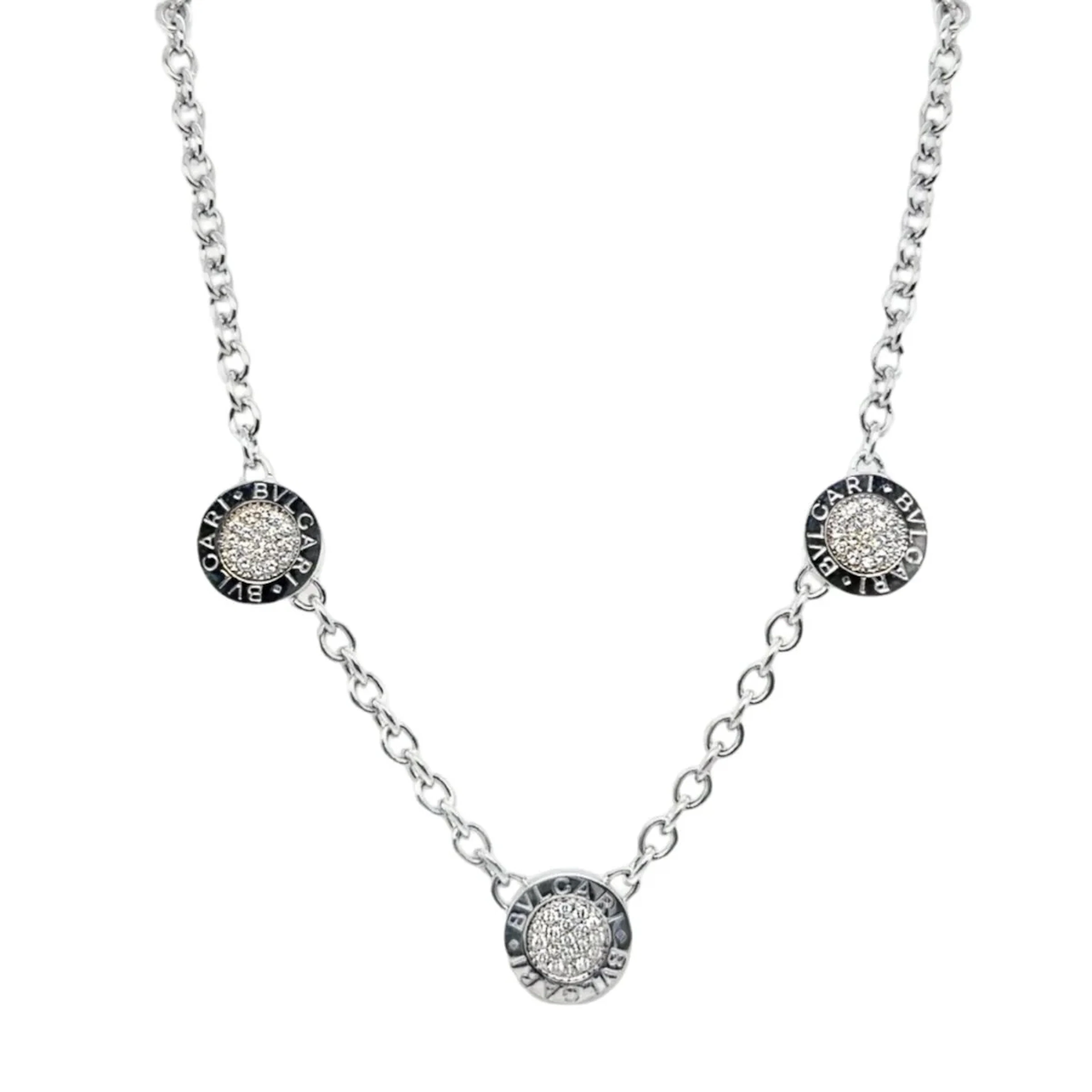 BULGARI necklace in white gold, onyx and diamonds