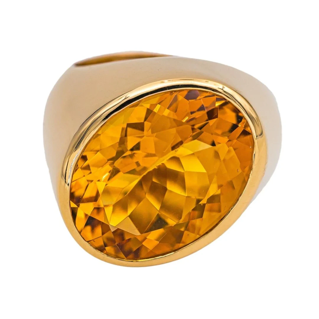Ring DINH VAN "Asymetrical" cocktail in yellow gold and citrine