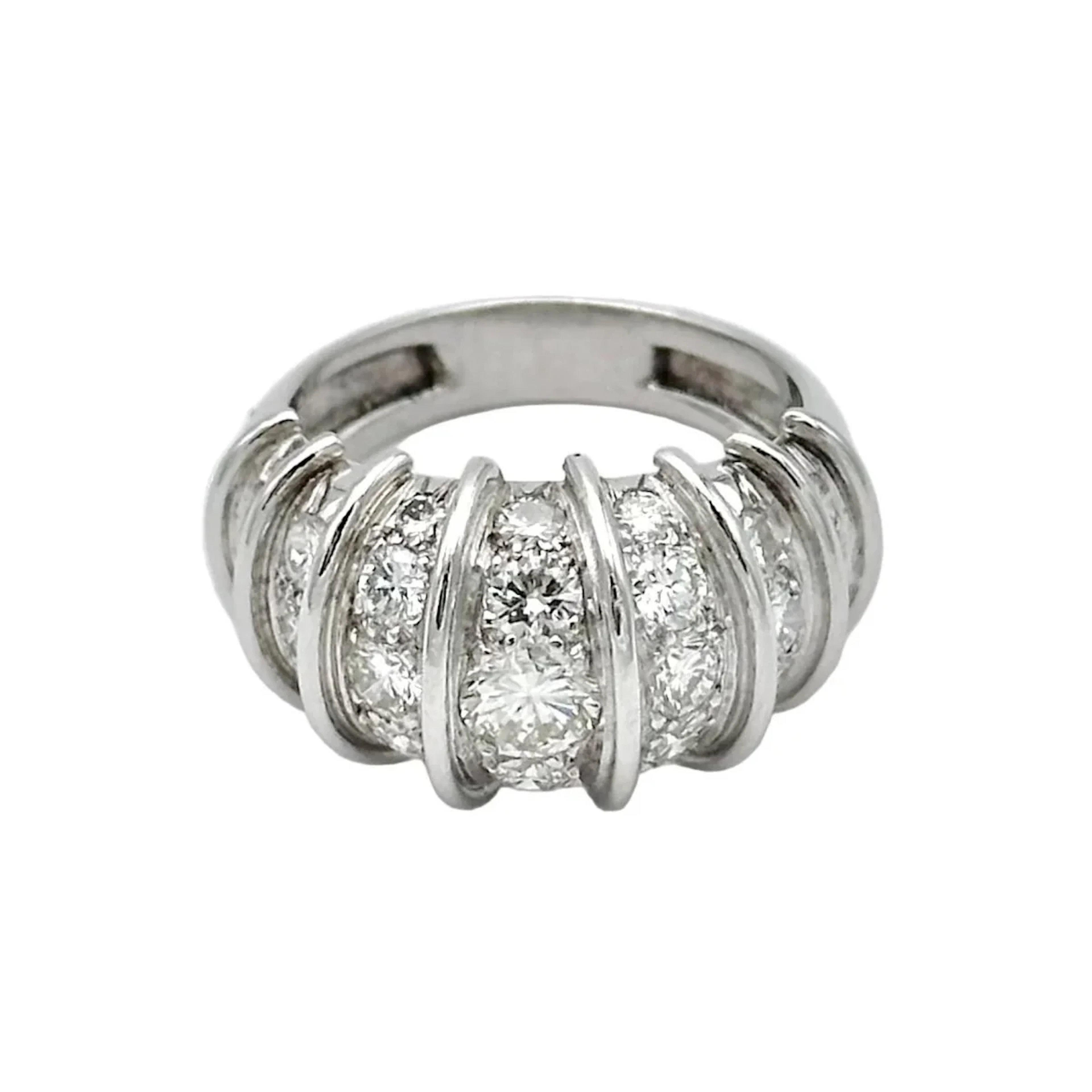 Jonc ring in white gold and diamonds