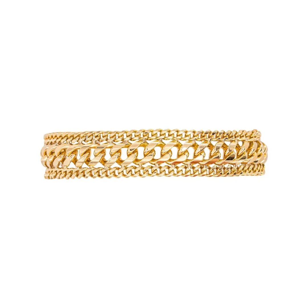 Yellow gold curb chain bracelet