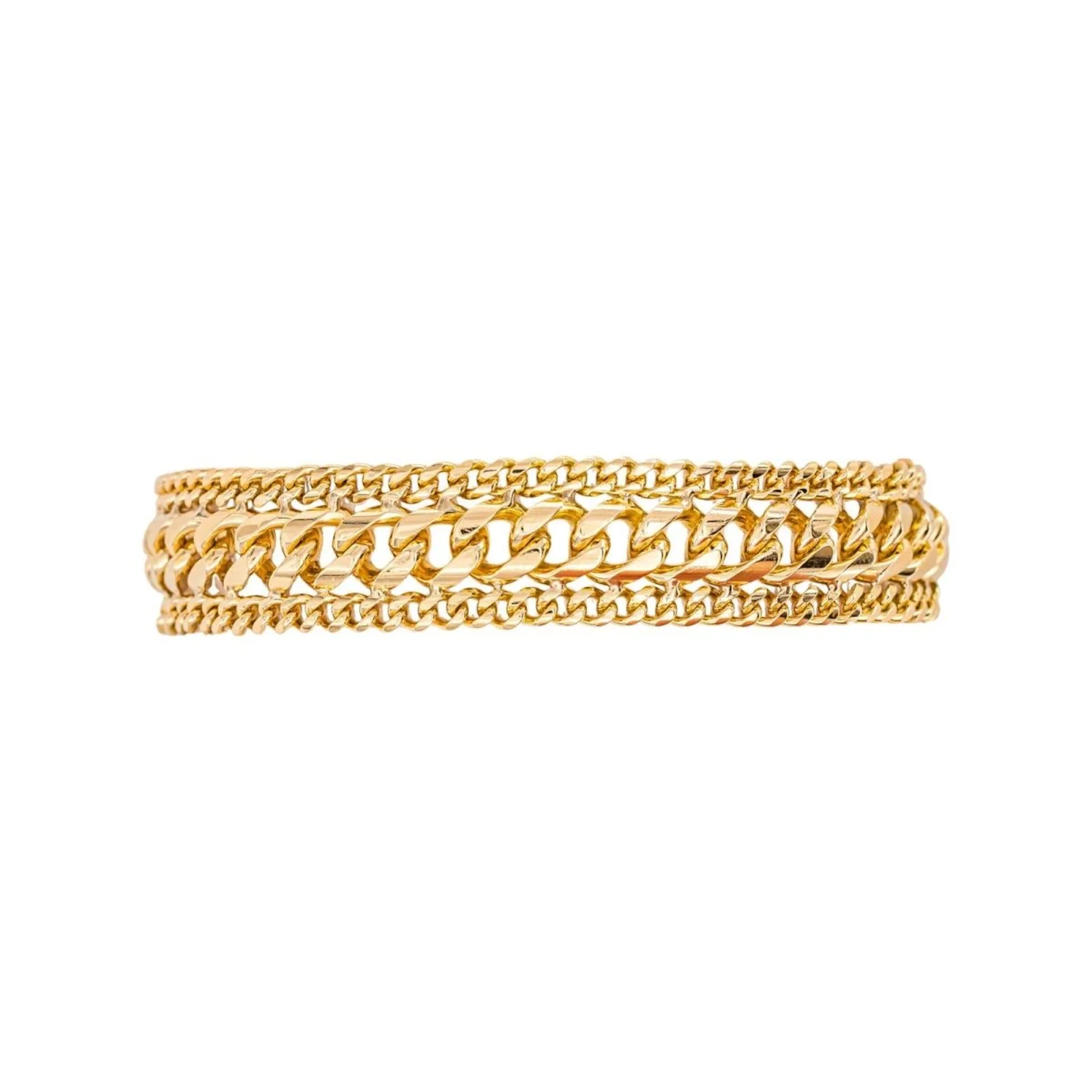 Yellow gold curb chain bracelet