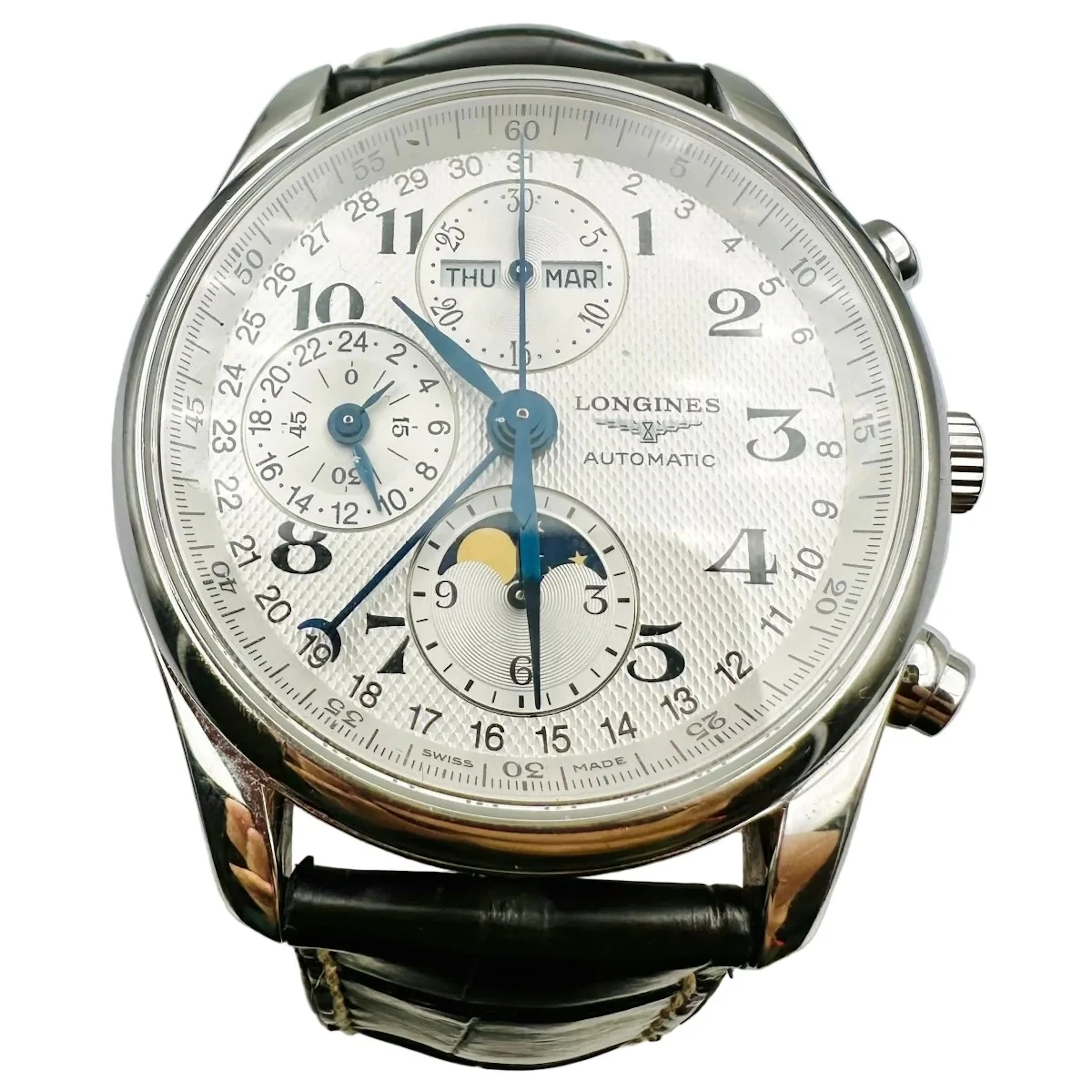 LONGINES "Chrono Moonphase Master Collection" Watch in Stainless Steel