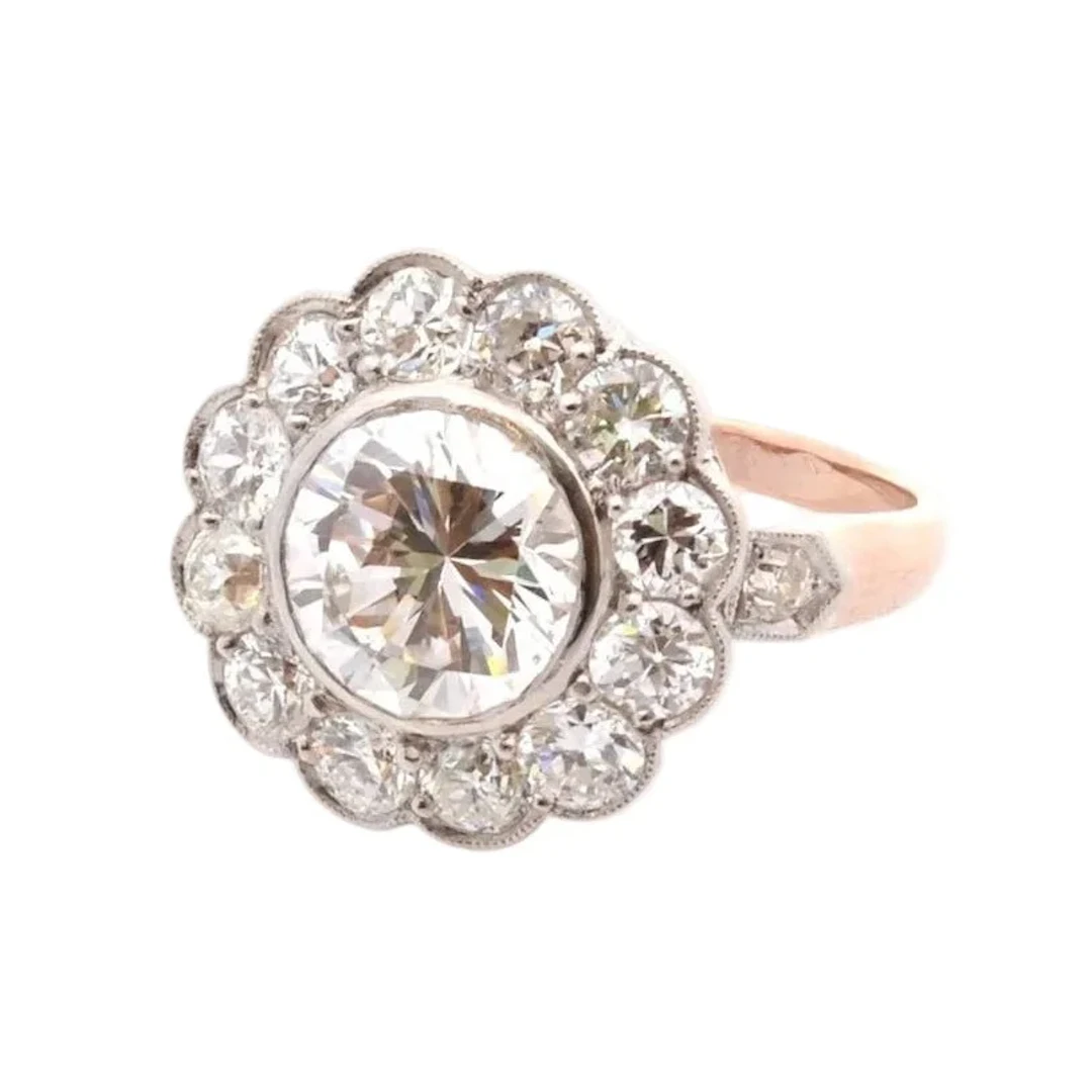 Marguerite Ring in Rose gold, Platinum, and Diamonds