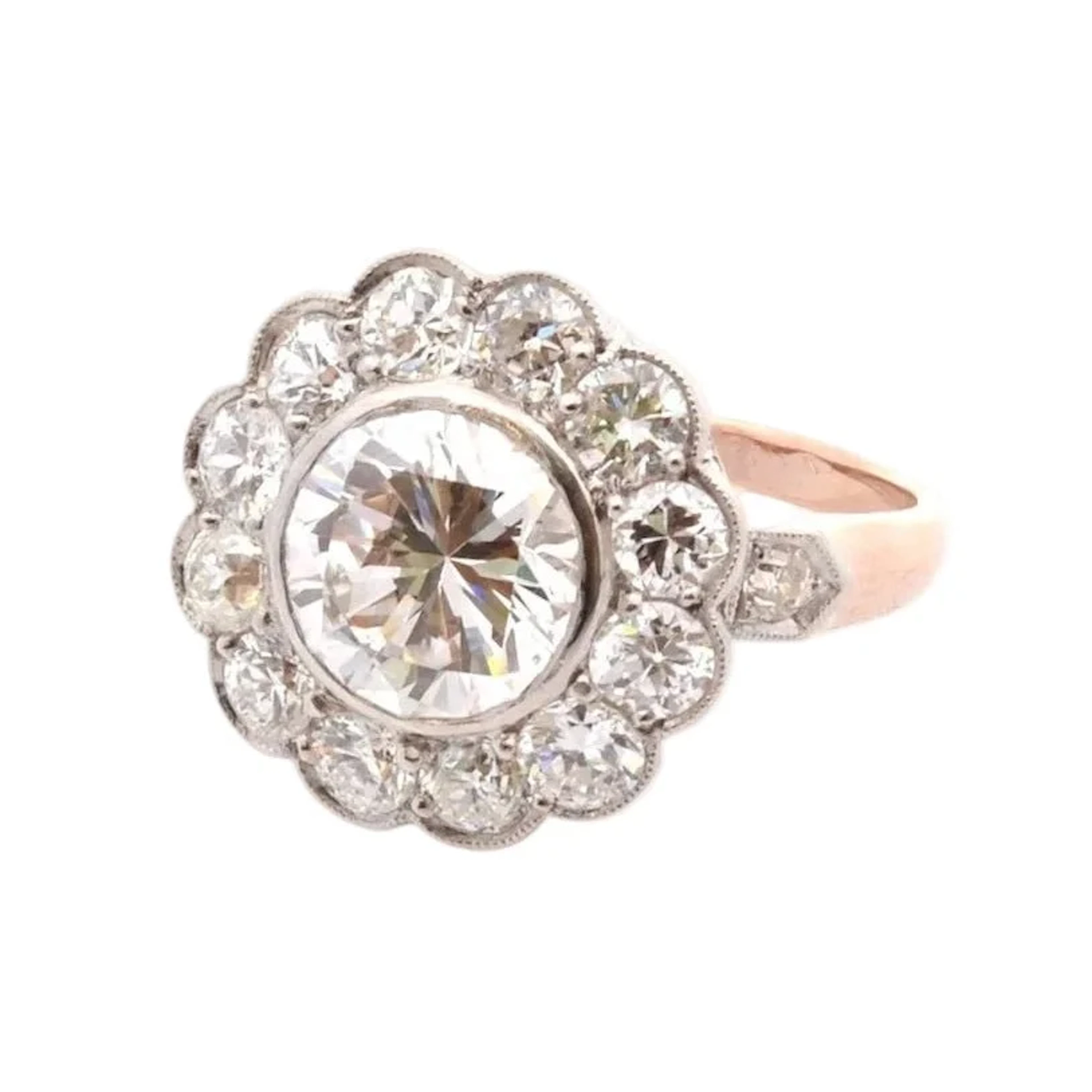 Marguerite Ring in Rose gold, Platinum, and Diamonds
