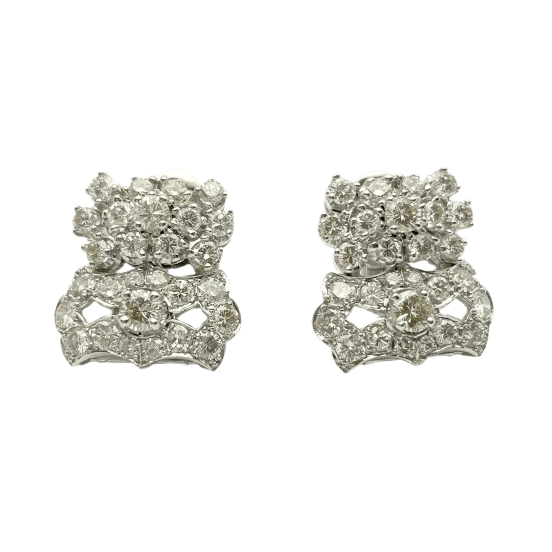 Earrings Clips in paltinium and diamonds