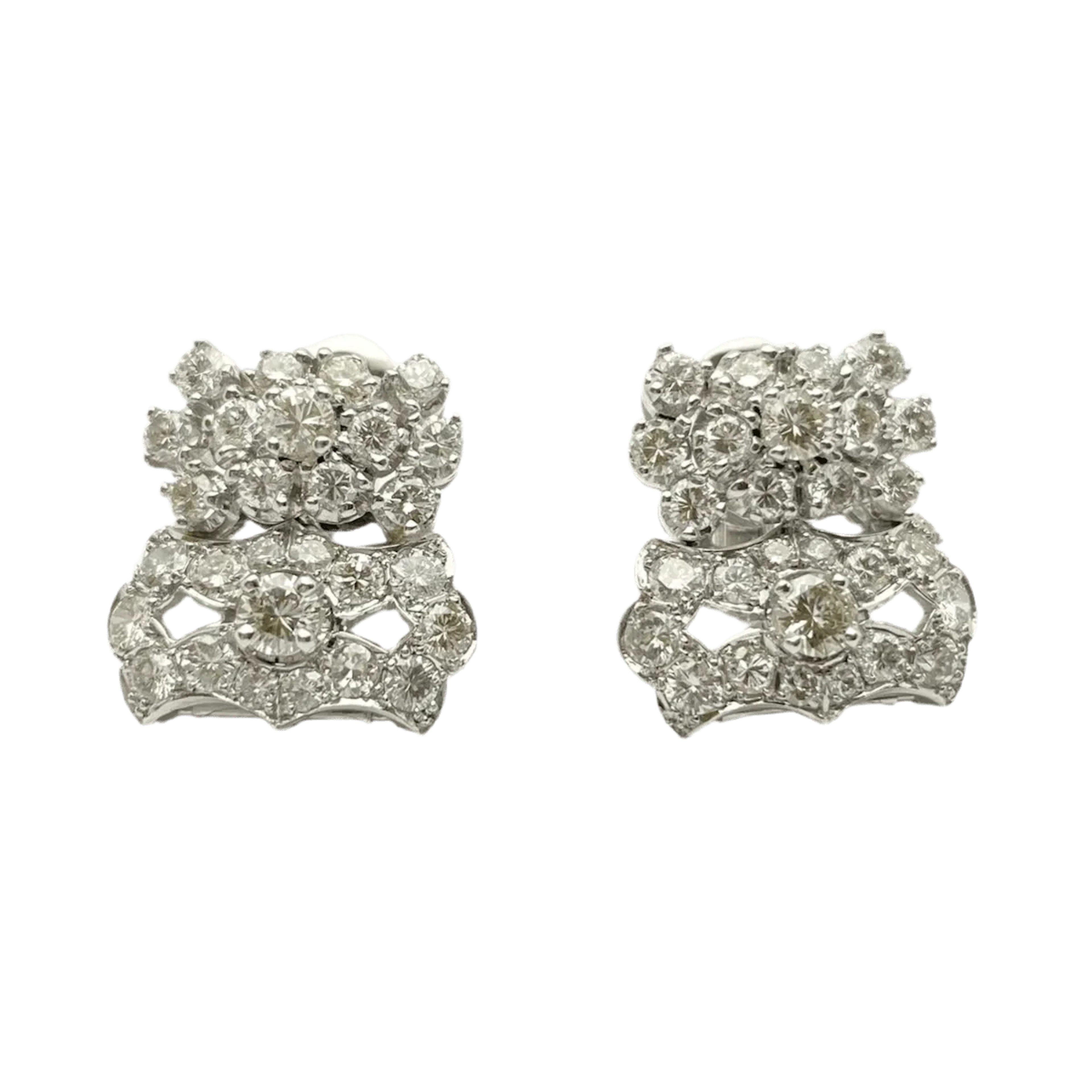 Earrings Clips in paltinium and diamonds