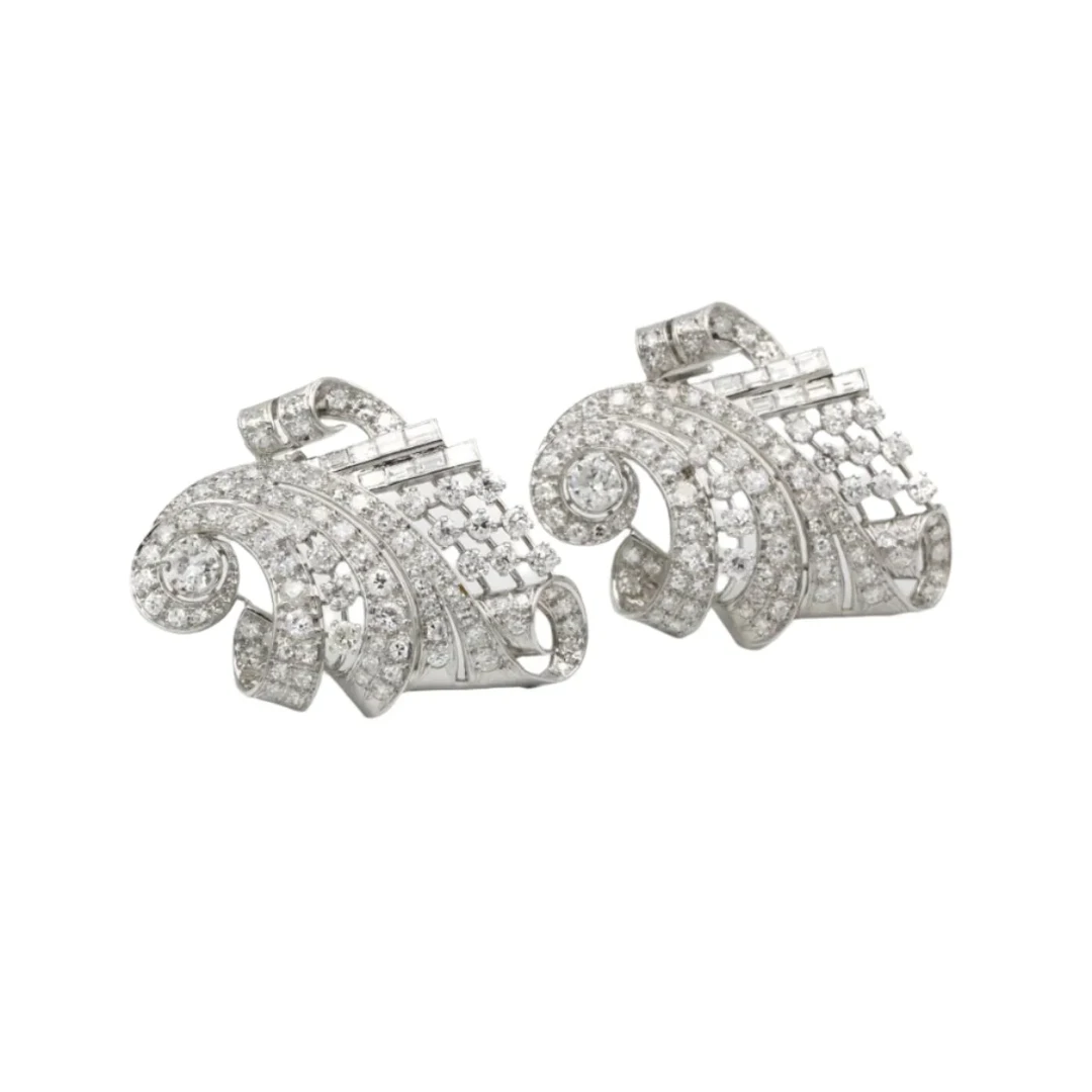 Double Clip - Gold, platinum & diamonds