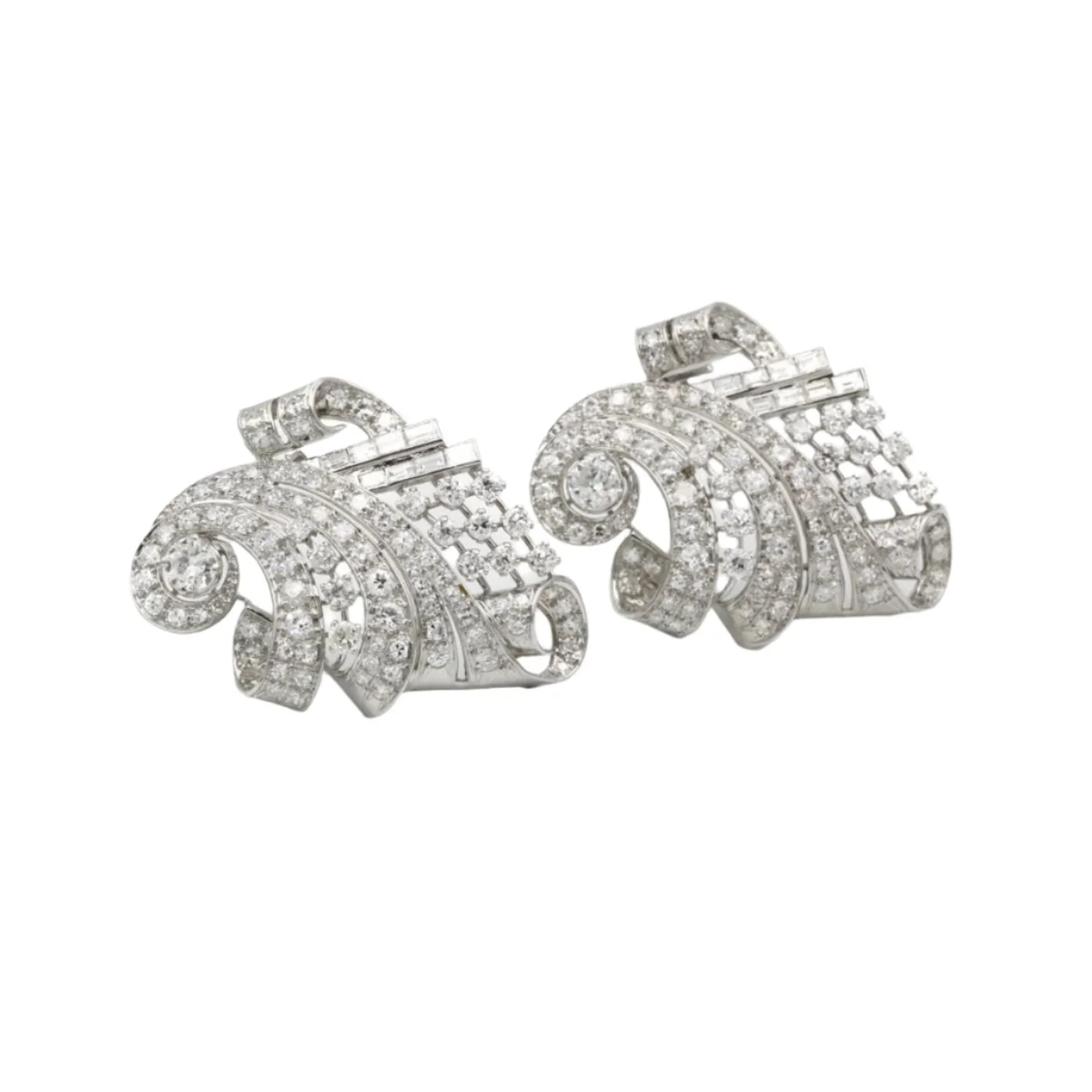 Double Clip - Gold, platinum & diamonds