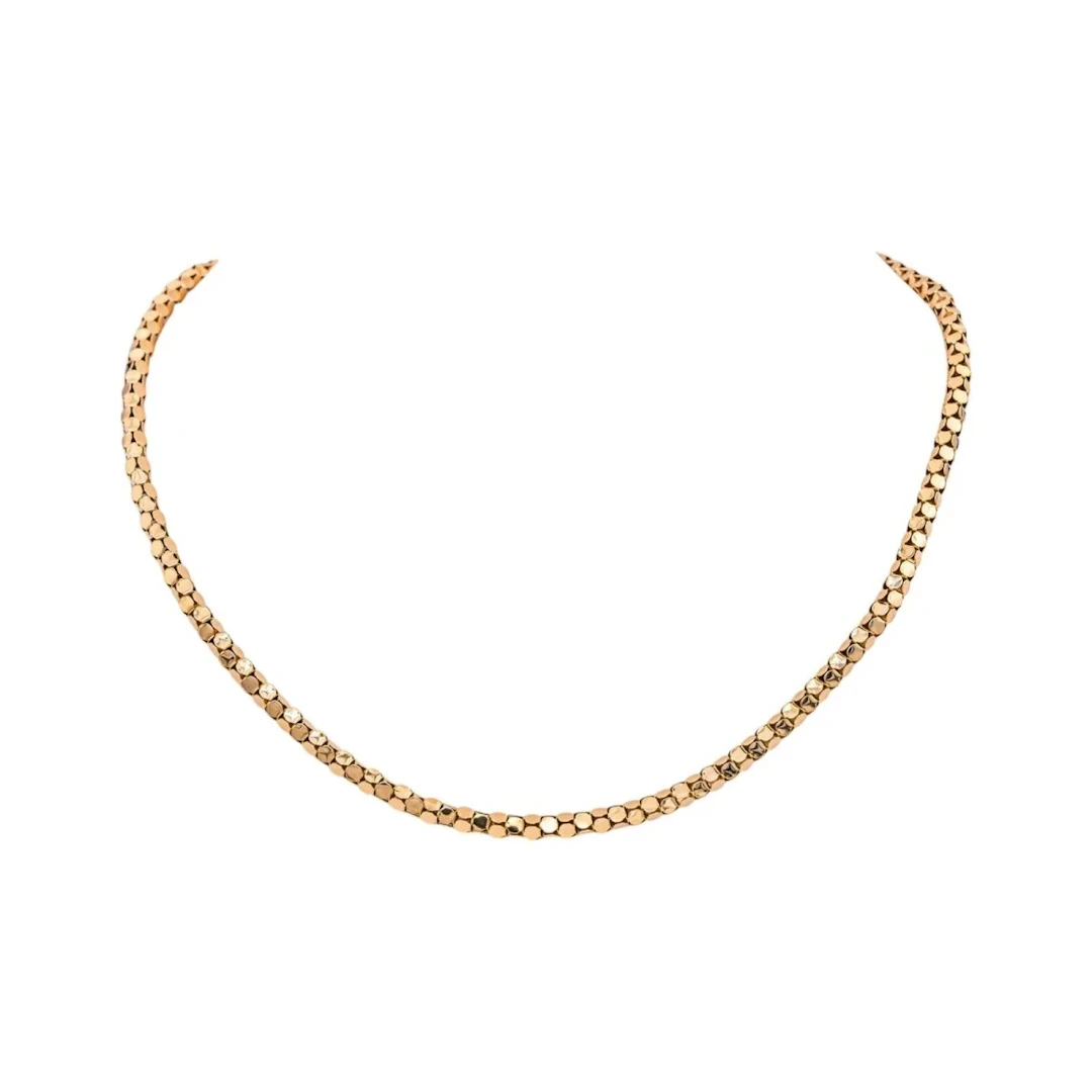 Rose gold mesh necklace