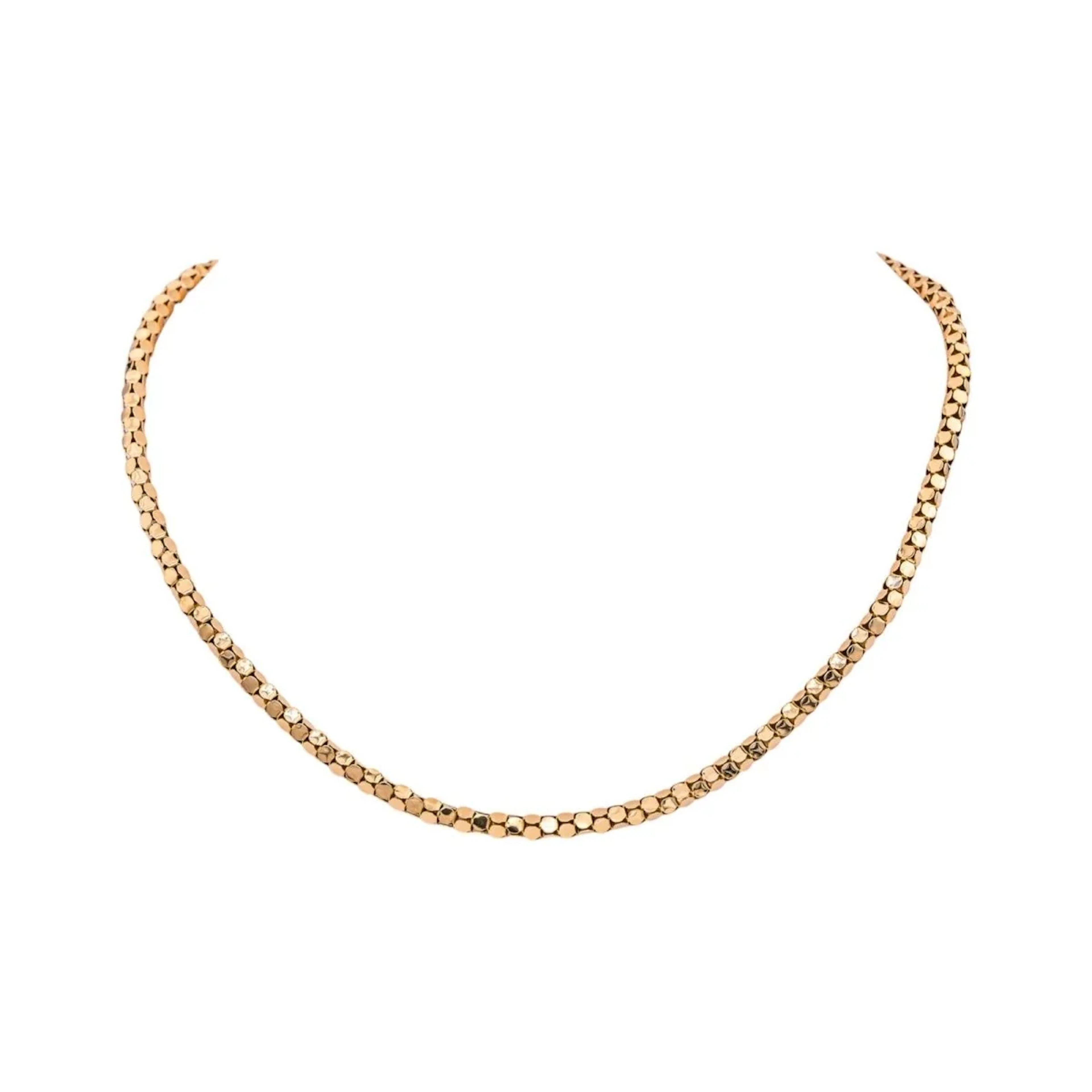 Rose gold mesh necklace