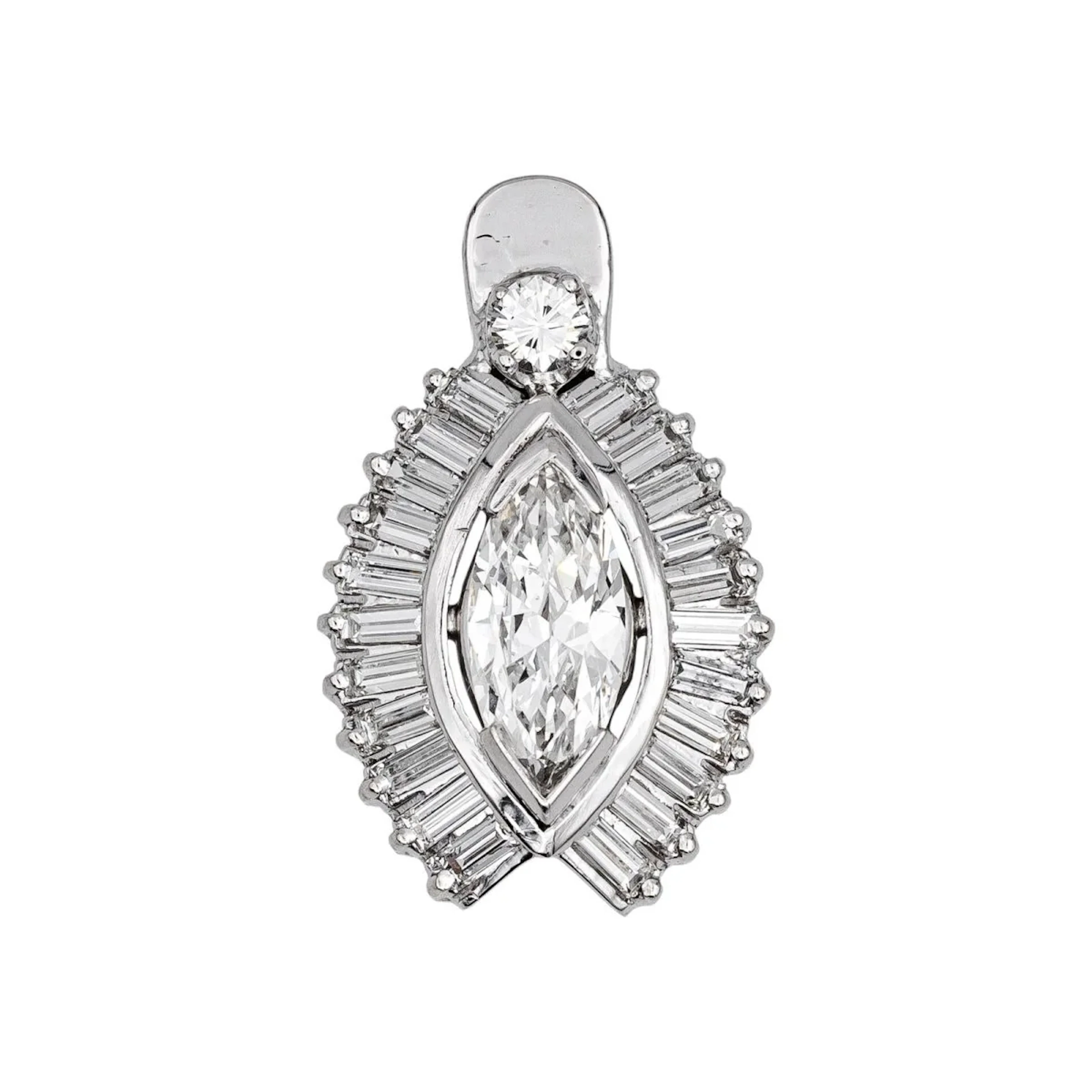Pendant in white gold and diamonds.