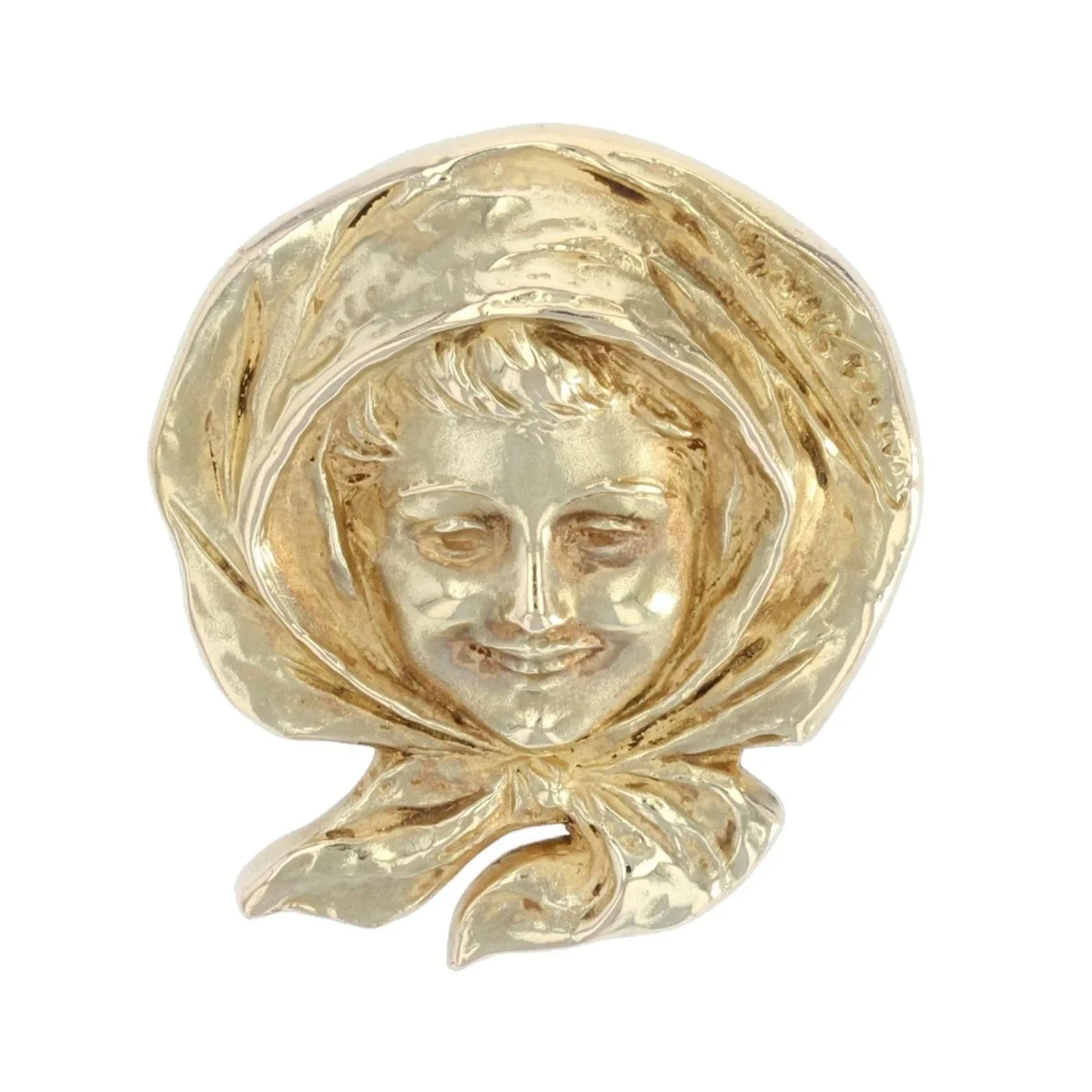 VAN DER STRAETEN pin brooch in yellow gold