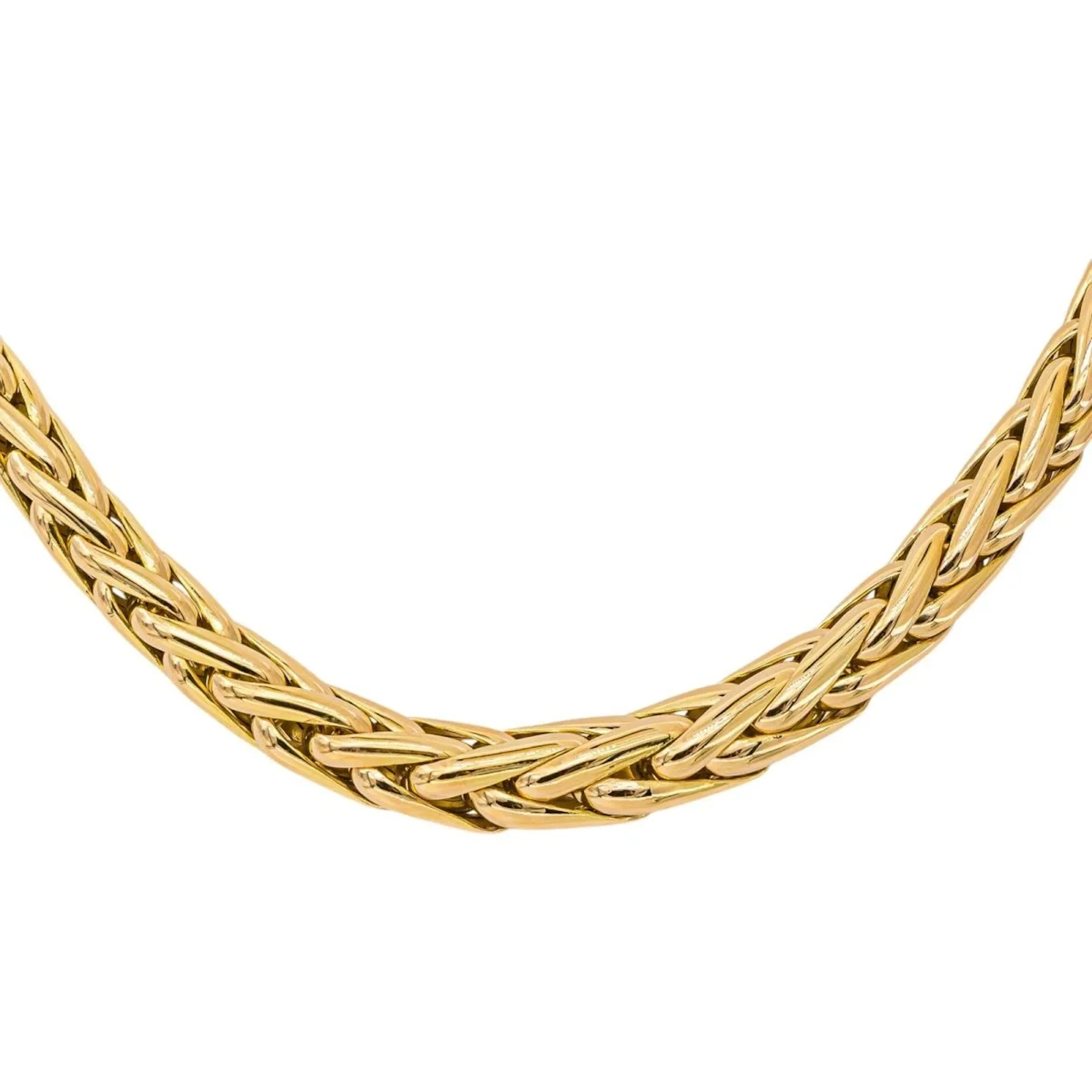 Caplain Necklace Palm Leaf Link Yellow gold