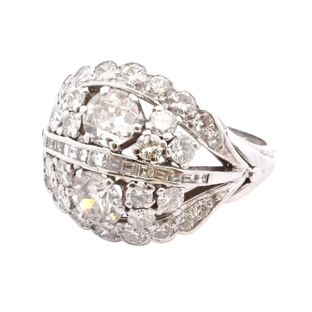 Bague vintage en or et diamants