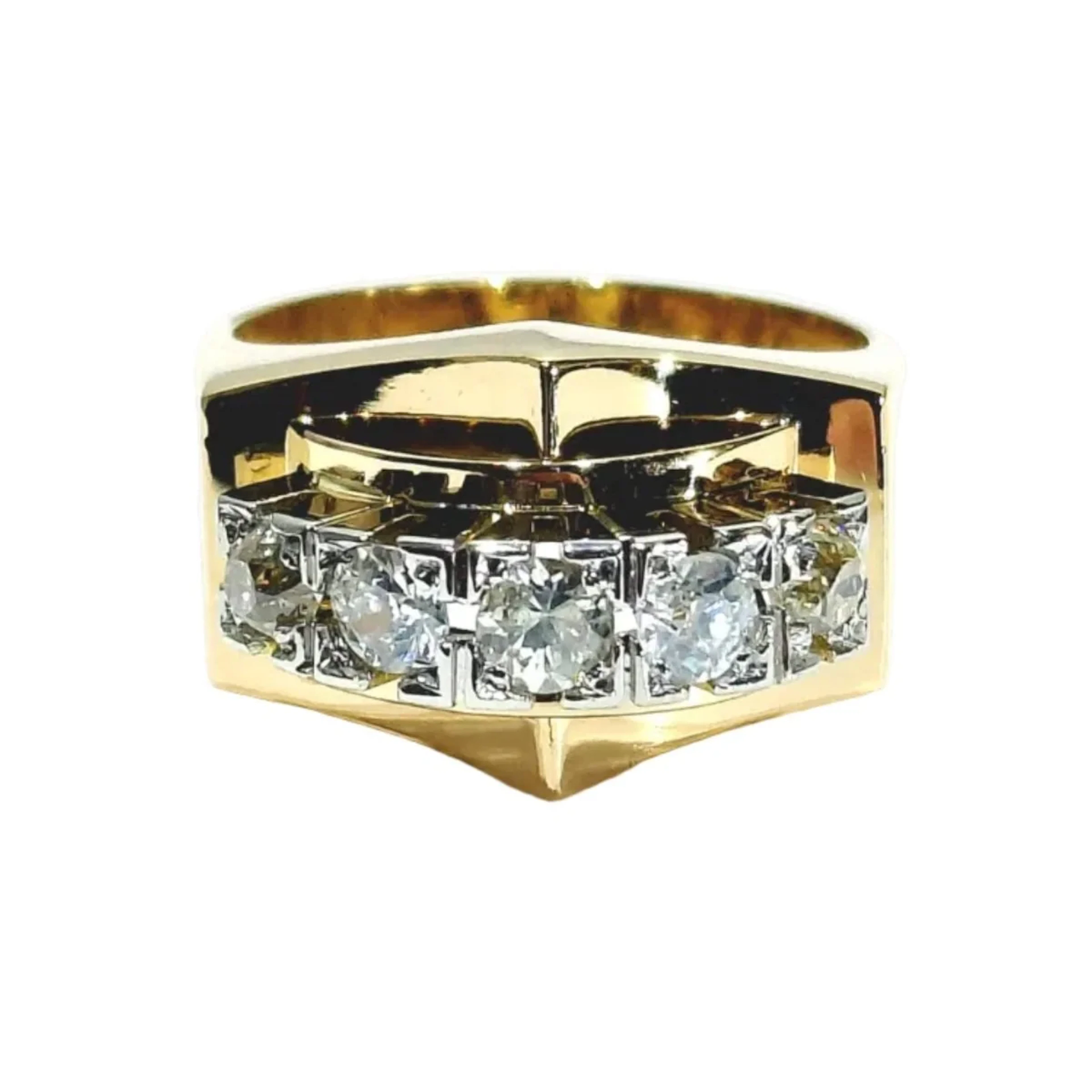 Ring Tank in rose gold, paltinium, and diamonds.