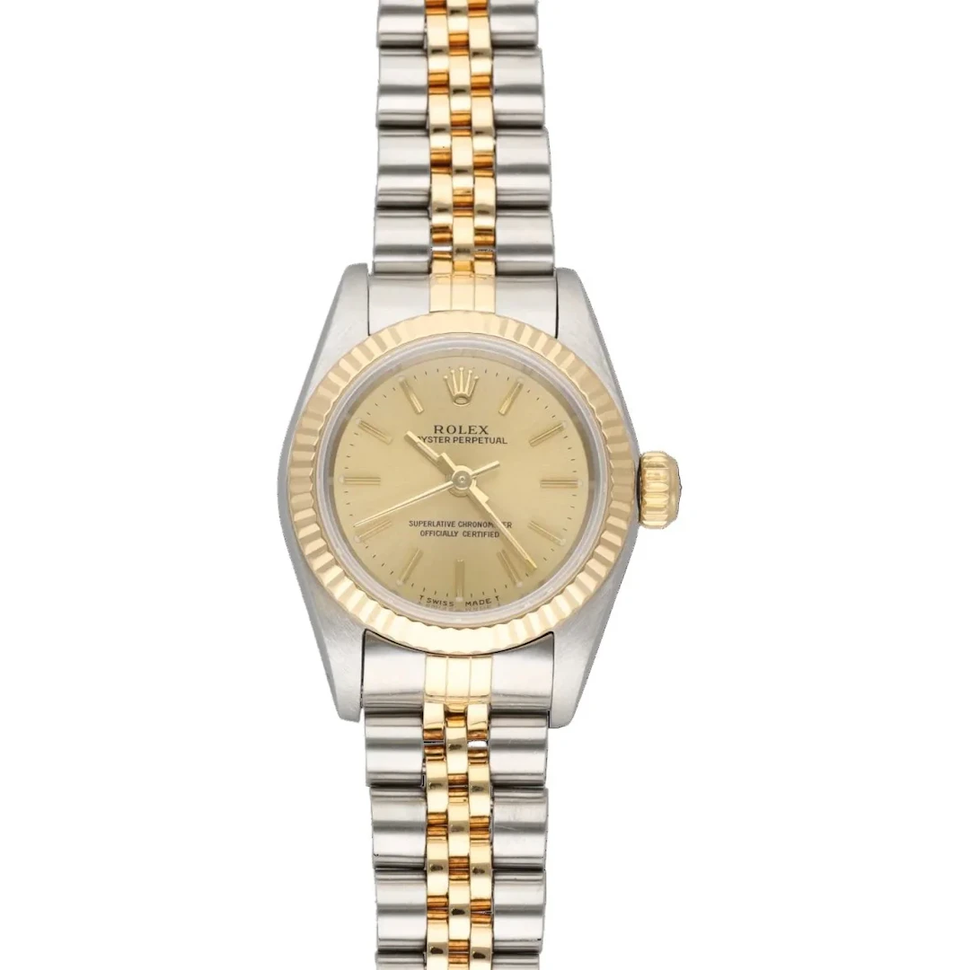 Montre ROLEX "Lady Oyster Perpetual" en or jaune et acier