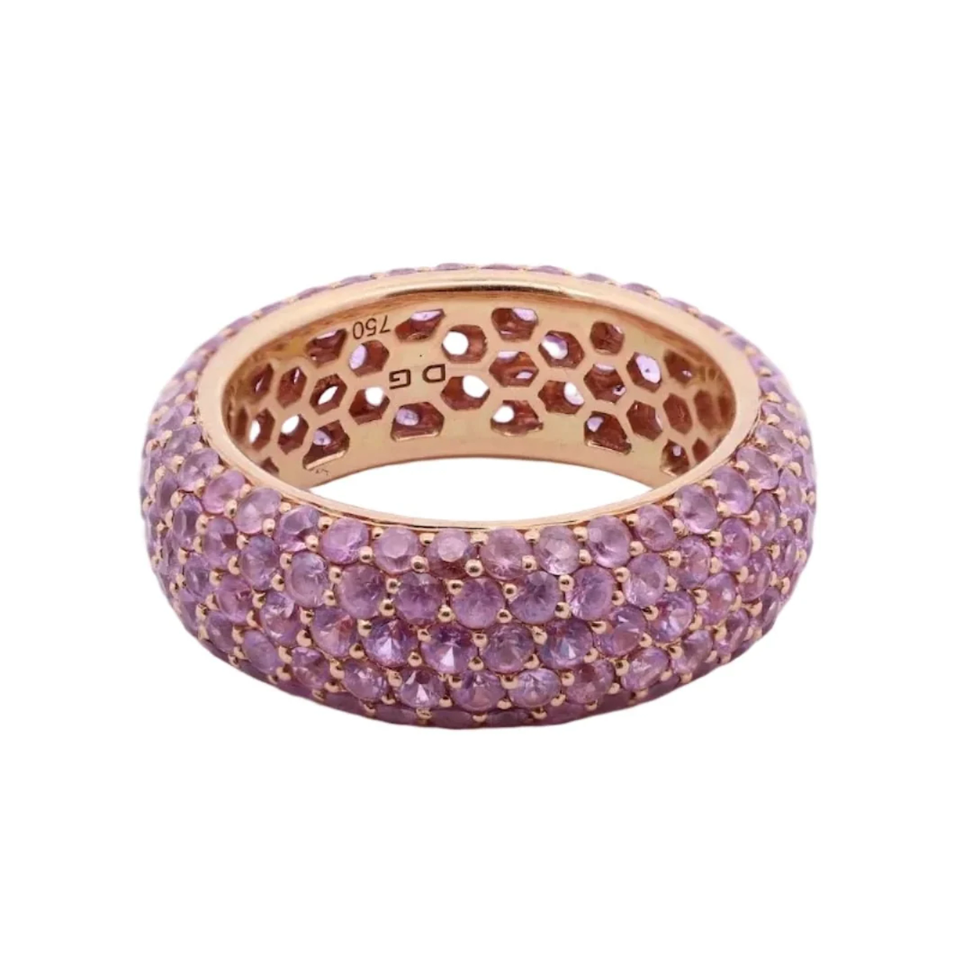 Bague Alliance en or jaune et saphirs