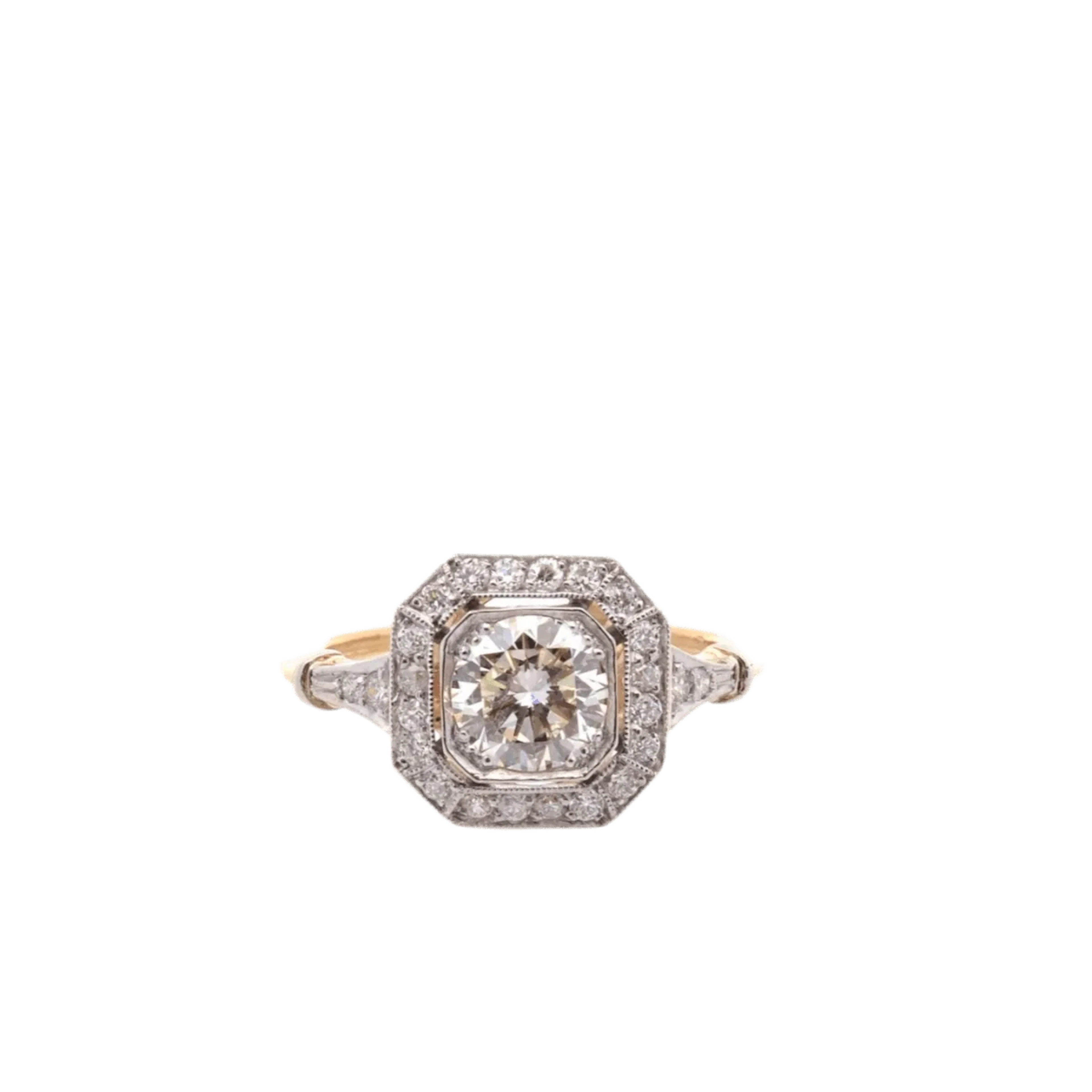 Ring Surroundings in yellow gold, paltinium and diamonds