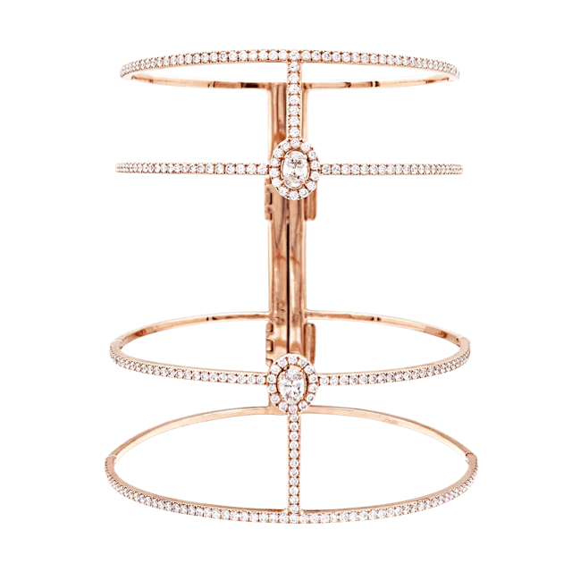Bracelet Manchette MESSIKA "Glam'azone" en or rose et diamants