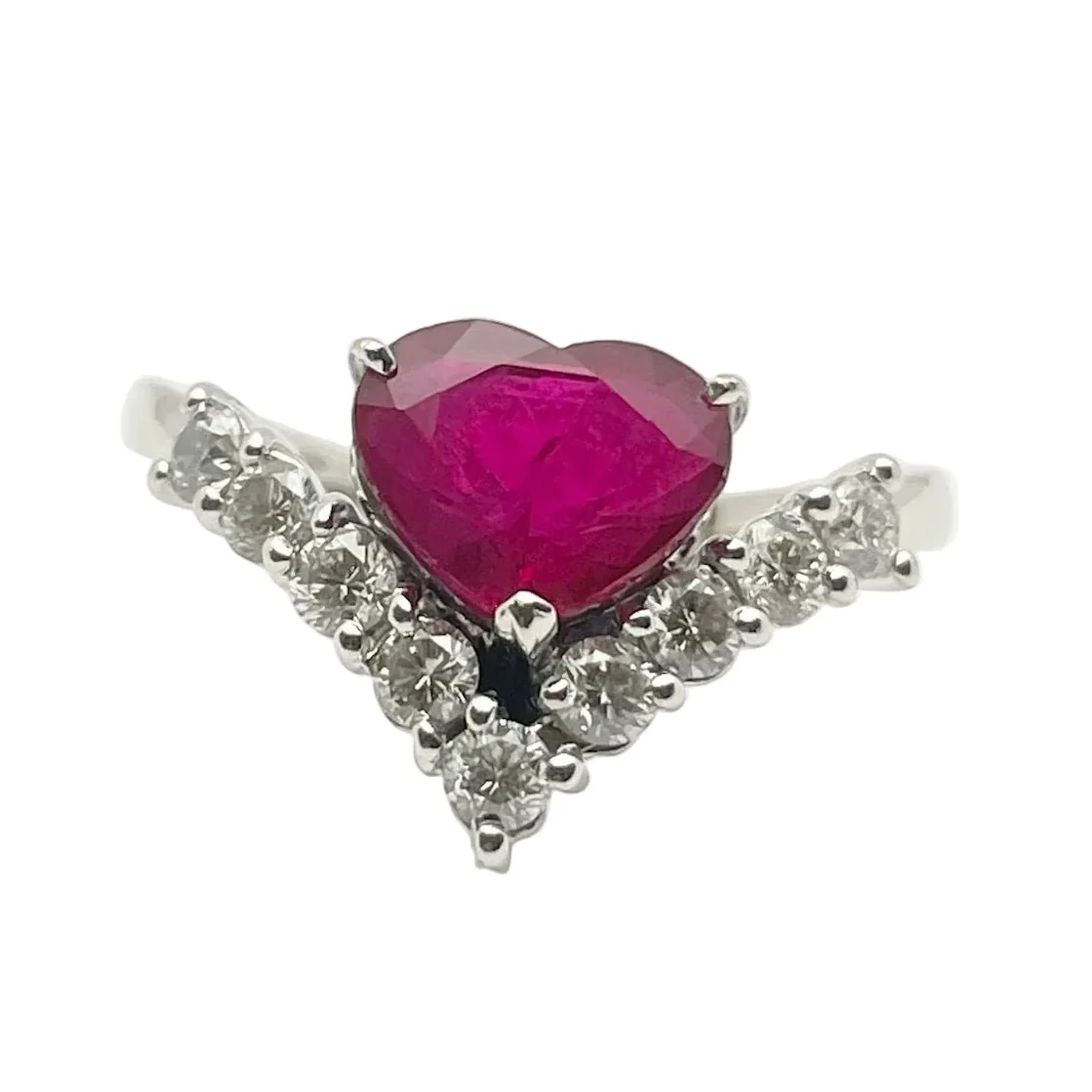 White gold, Ruby and Diamond Ring