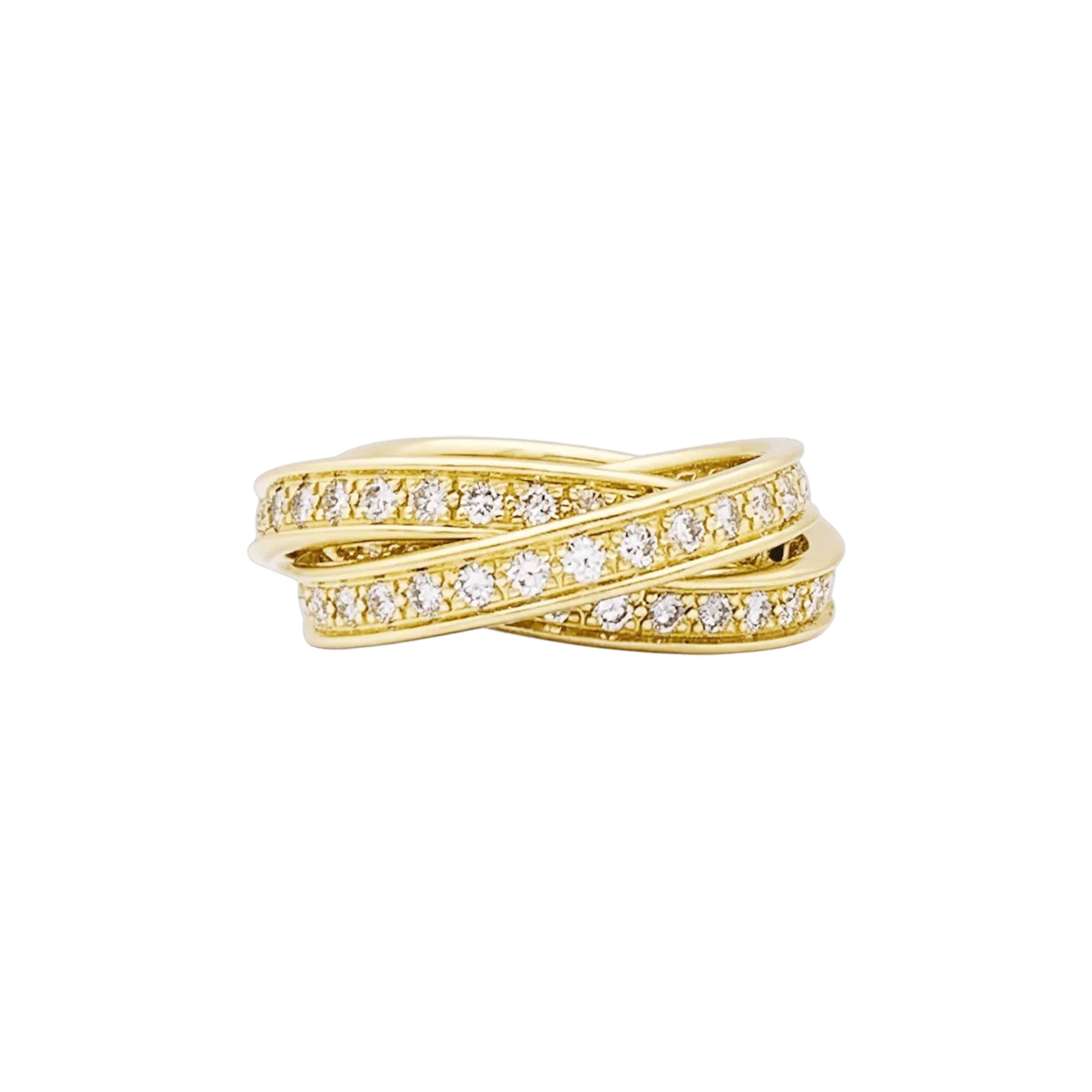 Bague Alliance CARTIER "Trinity" en or jaune et diamants