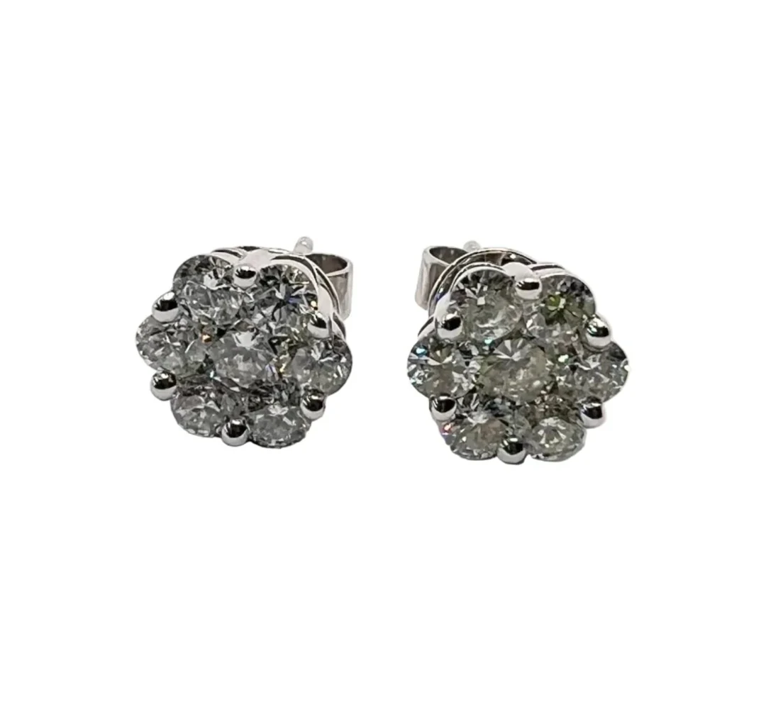 Earrings White orang and diamonds fleas