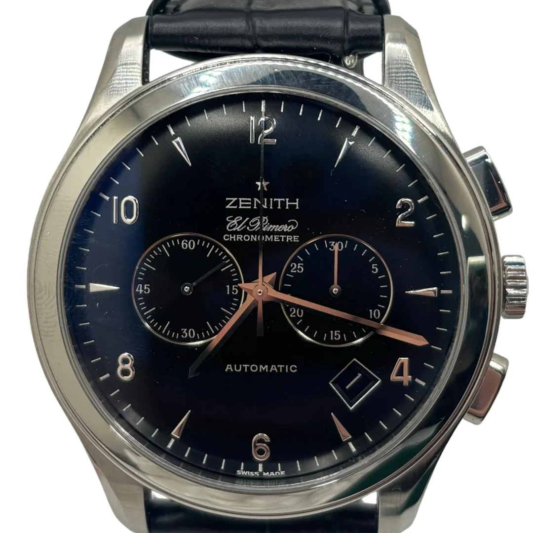 Montre ZENITH "El Primero" en acier et cuir