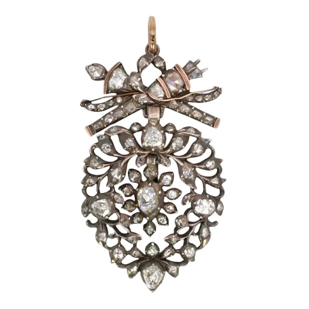 Antique Flemish heart pendant with rose-cut diamonds