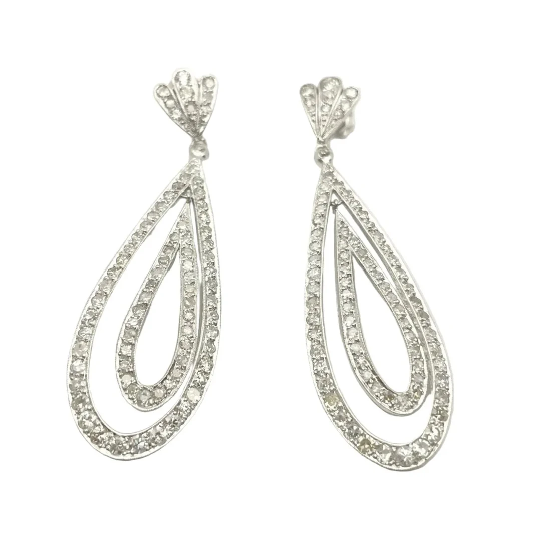 White gold and Diamond Drop earrings