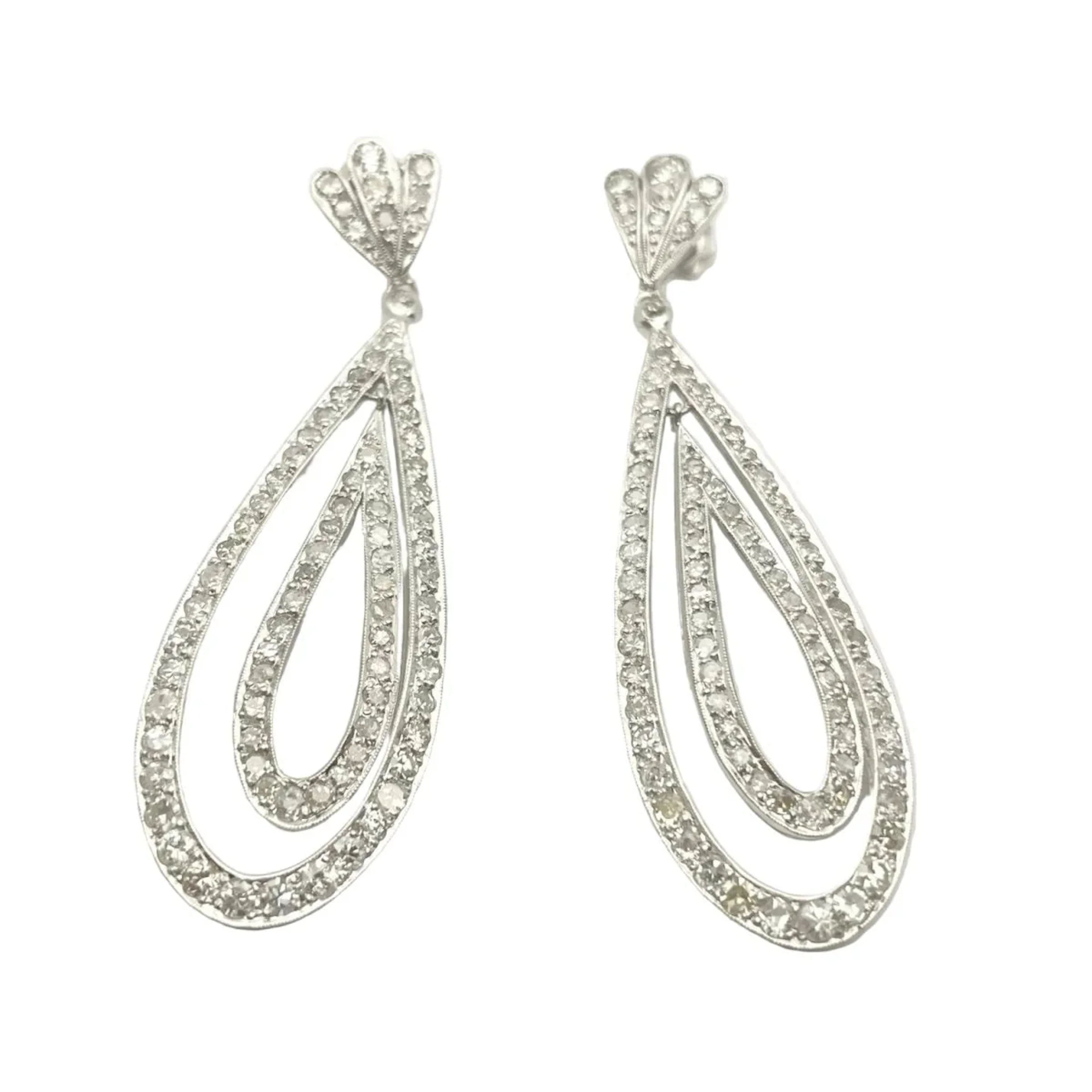 White gold and Diamond Drop earrings